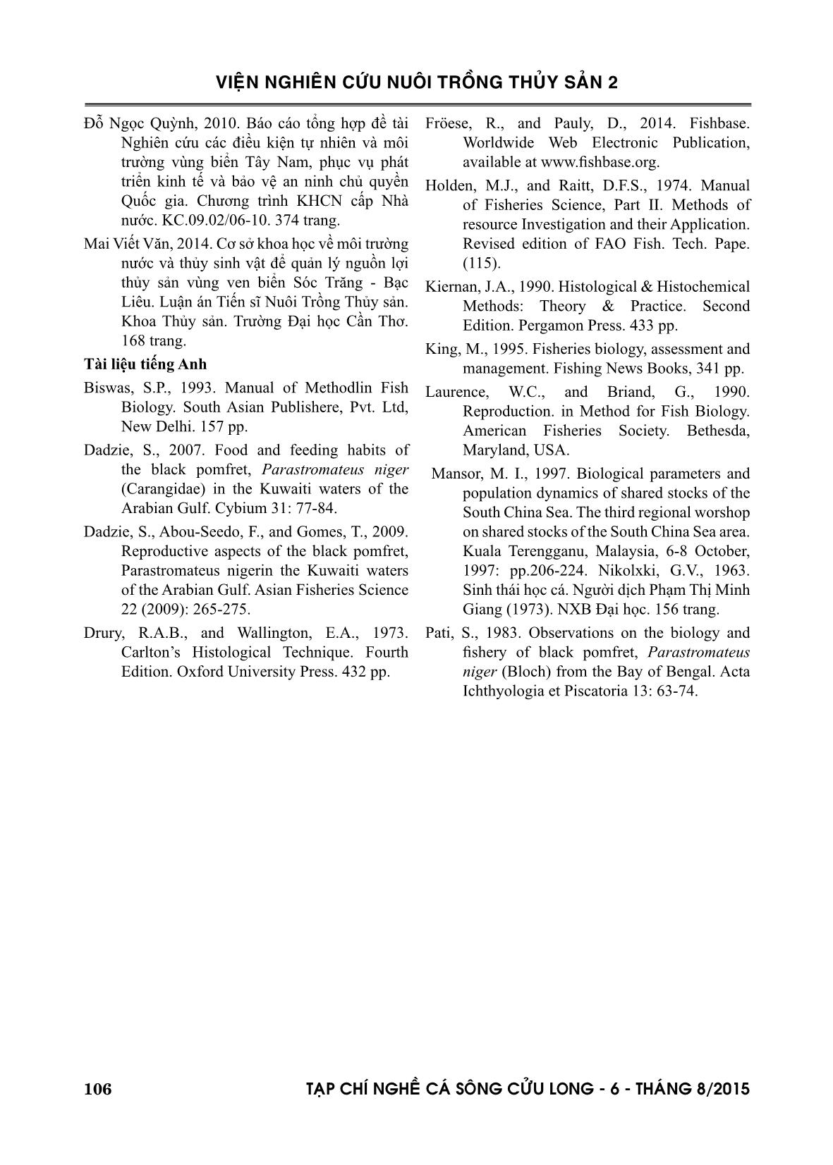 Đặc điểm sinh học sinh sản cá chim đen parastromateus niger (bloch, 1795) trang 10