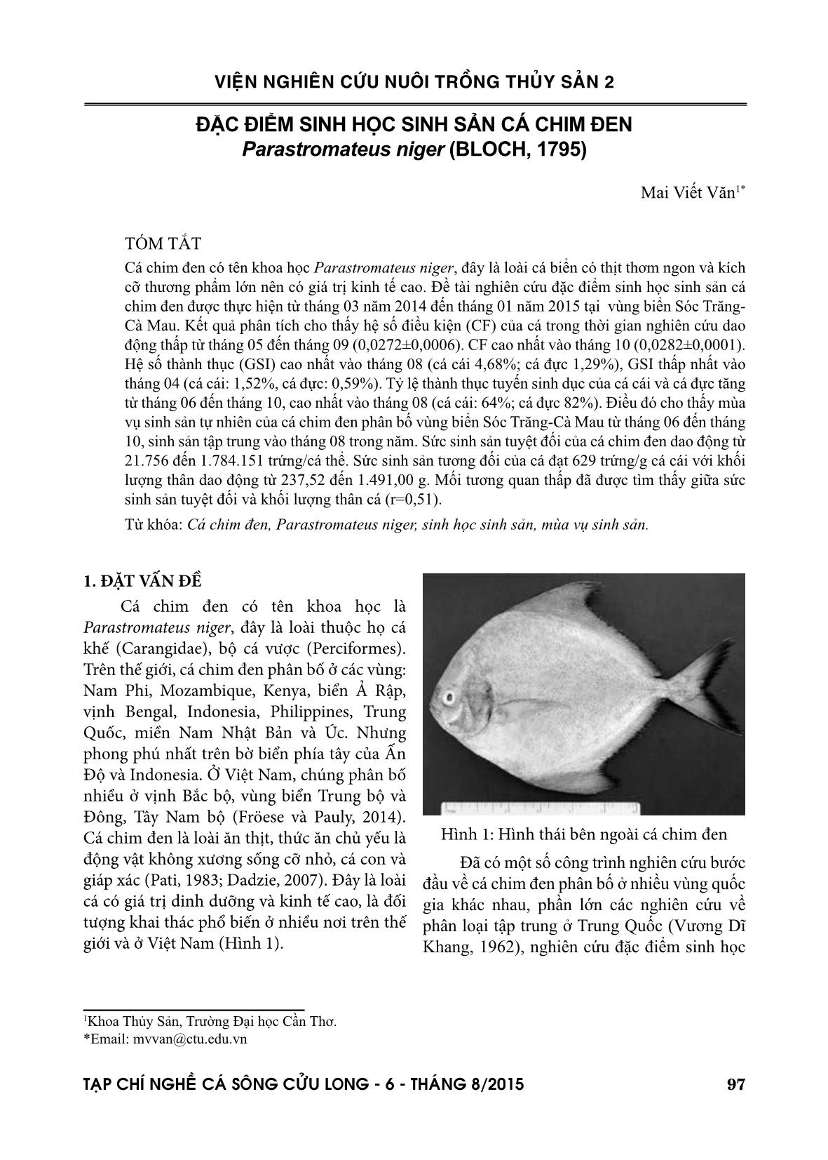 Đặc điểm sinh học sinh sản cá chim đen parastromateus niger (bloch, 1795) trang 1