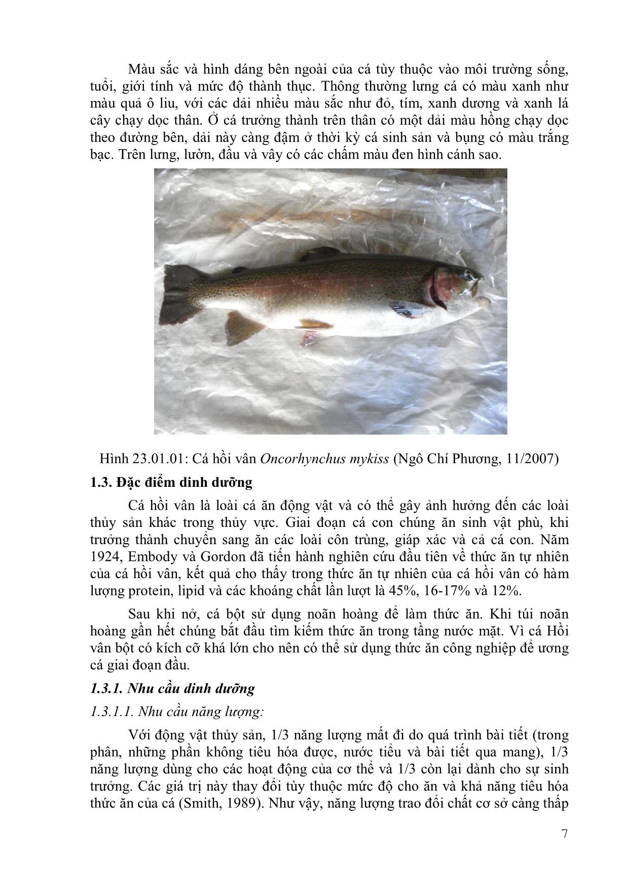 Giáo trình Nuôi cá nước lạnh trang 8
