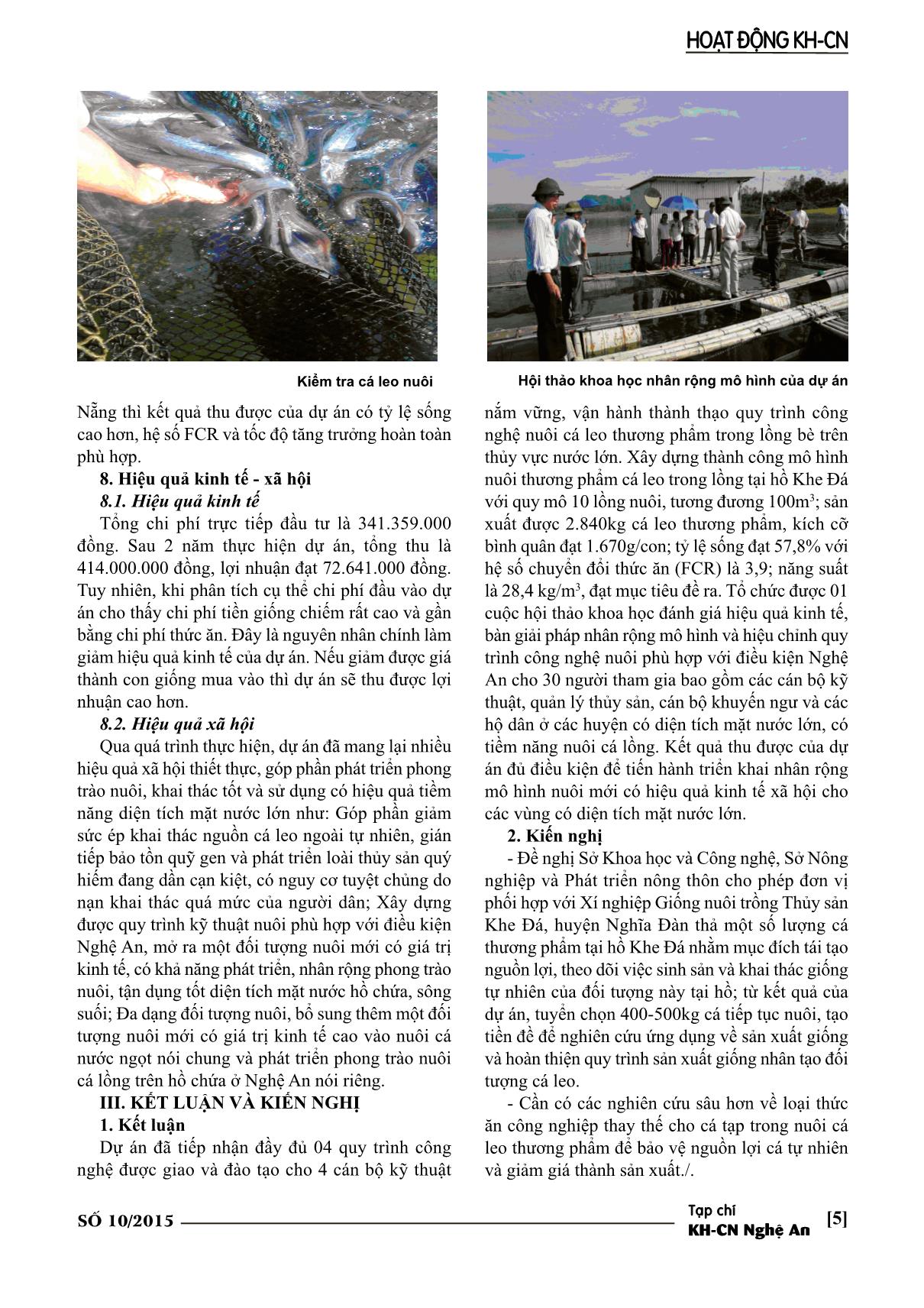 Mô hình nuôi thương phẩm cá leo trong lồng bè trên thủy vực lớn tại nghệ An trang 5