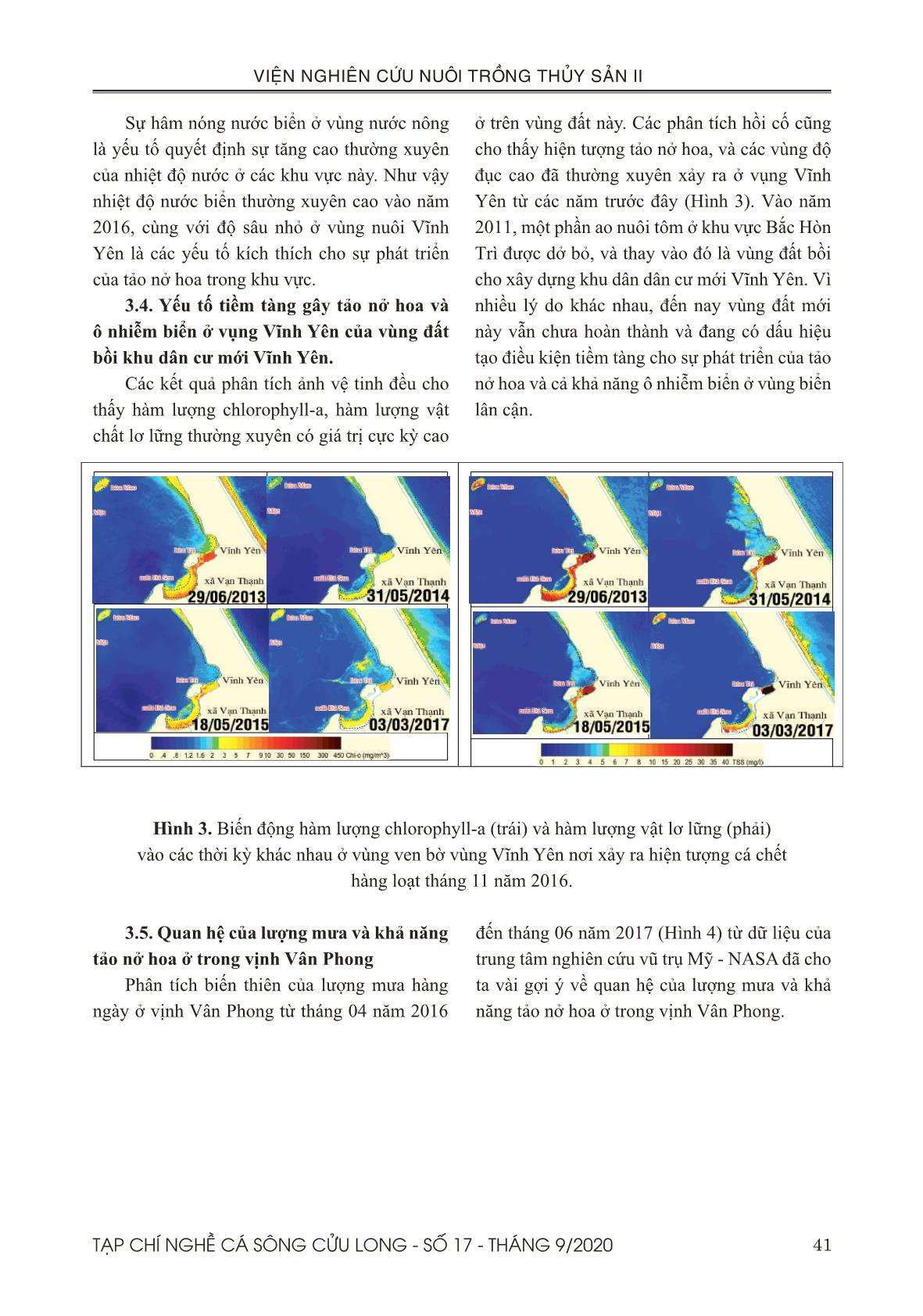 Môi trường nước vào thời điểm cá chết hàng loạt tháng 11 năm 2016 ở vịnh Vân Phong – Khánh Hòa dưới góc nhìn viễn thám trang 7