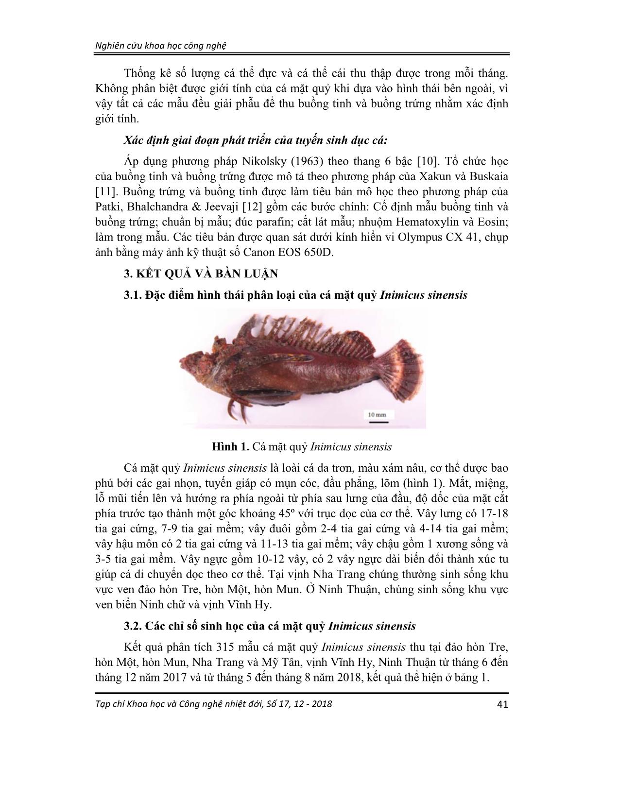 Một số đặc điểm sinh học, sinh sản cá mặt quỷ (inimicus sinensis, valenciennes 1833) thu được ở Khánh hòa và Ninh Thuận trang 3