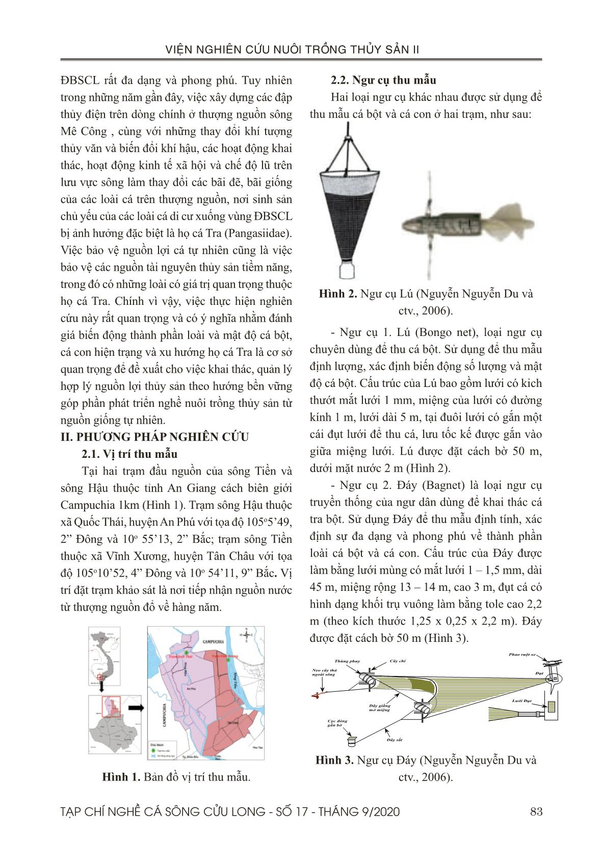 Mức độ đa dạng và phong phú của cá bột và cá con thuộc họ pangasiidae ở thượng nguồn sông Tiền và Sông hậu giai đoạn 2017 – 2019 trang 2