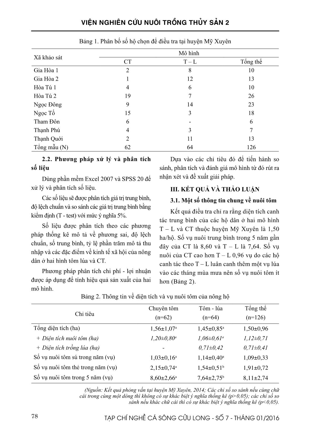 So sánh hiệu quả các mô hình nuôi tôm thẻ chân trắng tại huyện Mỹ xuyên, tỉnh Sóc Trăng trang 3