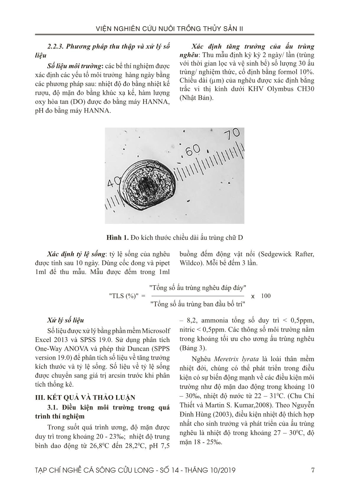 Sử dụng tảo cô đặc thalassiosira sp. trong ương ấu trùng nghêu Bến tre (meretrix lyrata sowerby, 1851) trang 5