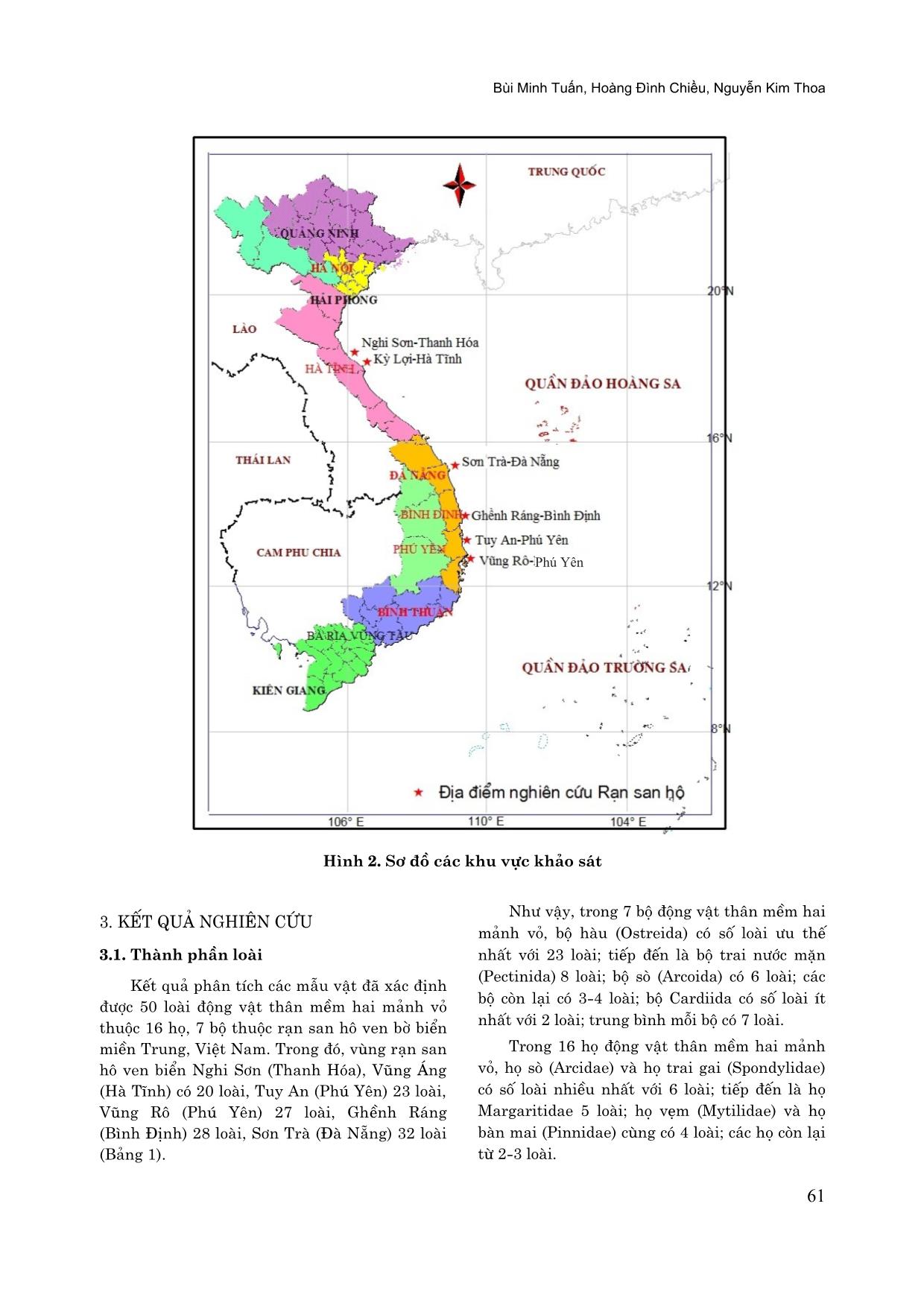 Thành phần loài lớp thân mềm hai mảnh vỏ (bivalvia) ghi nhận trong rạn san hô ven bờ miền trung Việt Nam trang 4