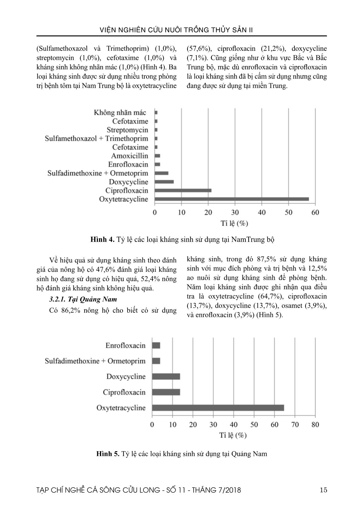 Tình hình sử dụng kháng sinh trong nuôi tôm sú và tôm chân trắng ở Việt Nam trang 6