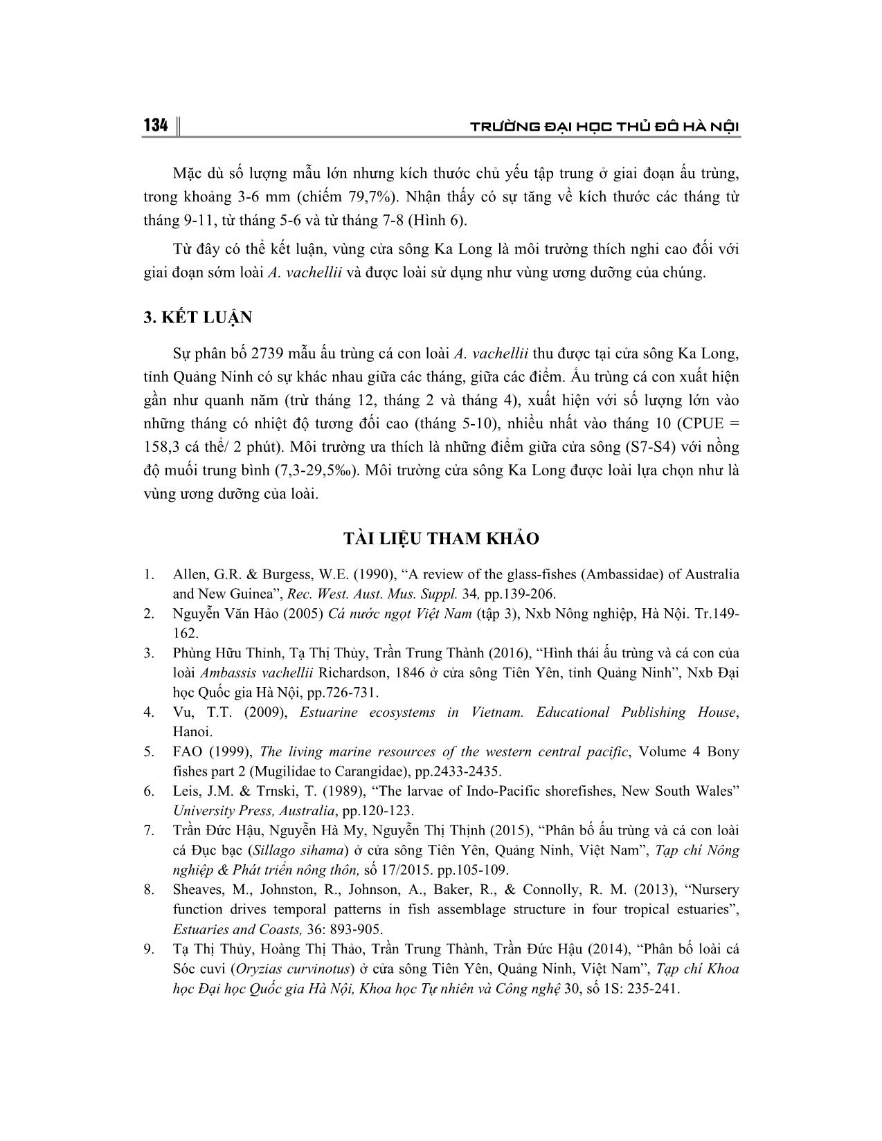 Vai trò của sông Ka long, tỉnh Quảng Ninh đối với ấu trung và cá con trang 8