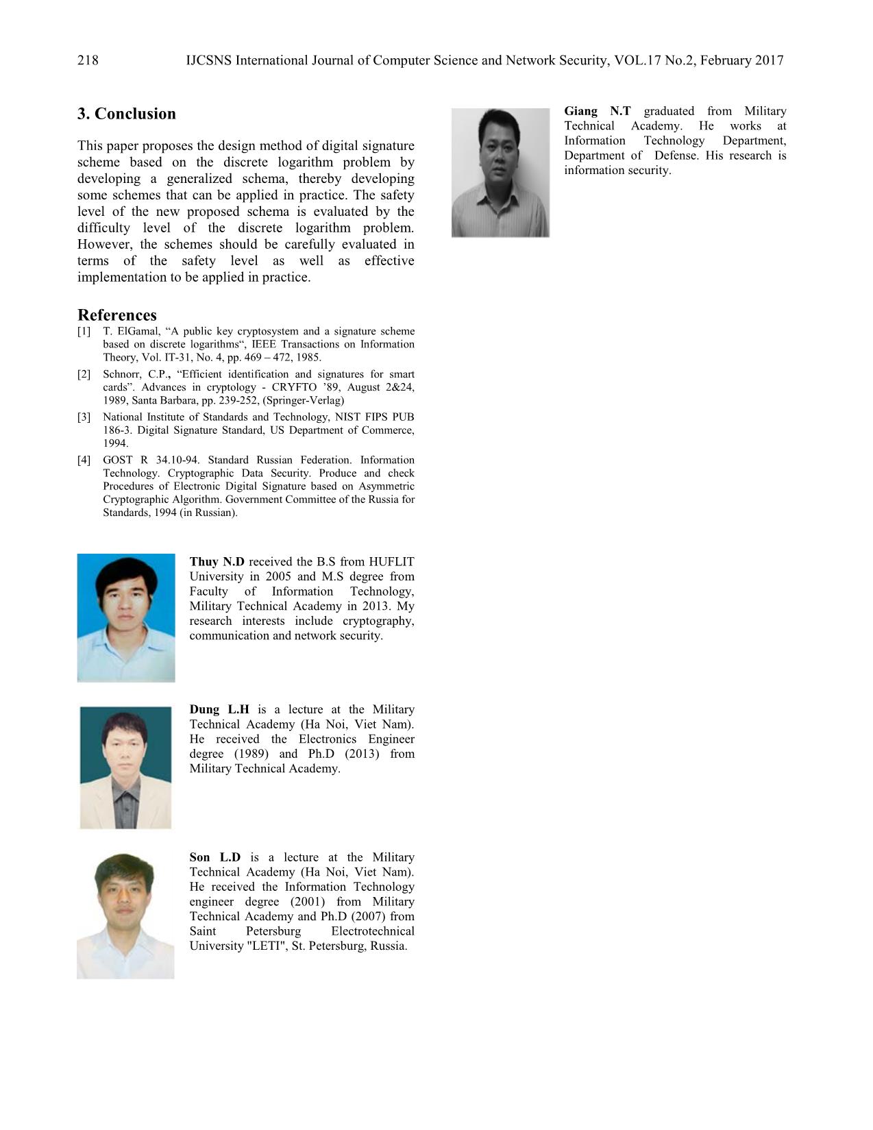 A design method of digital signature scheme based on discrete logarithm problem trang 5