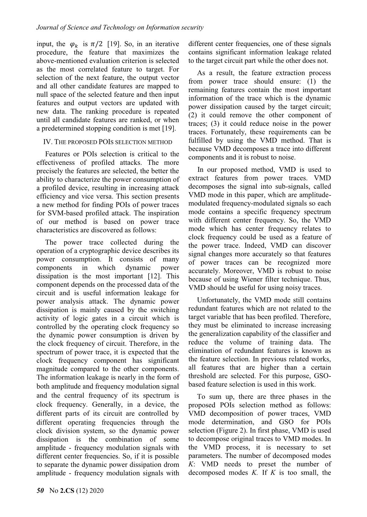 A novel points of interest selection method for svm - Based profiled attacks trang 6