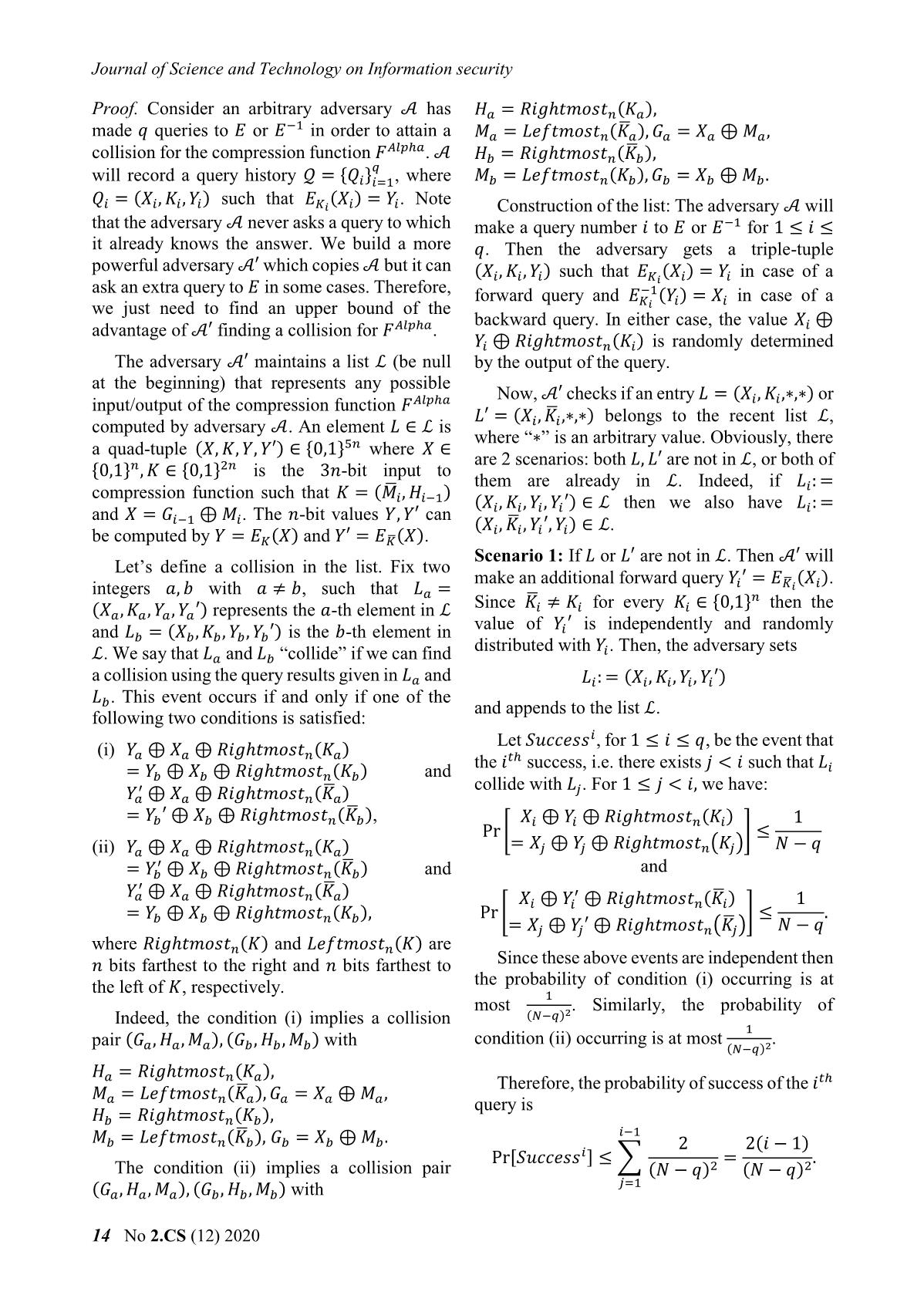 Alpha - Dbl: A reasonable high secure double - block - length hash function trang 4