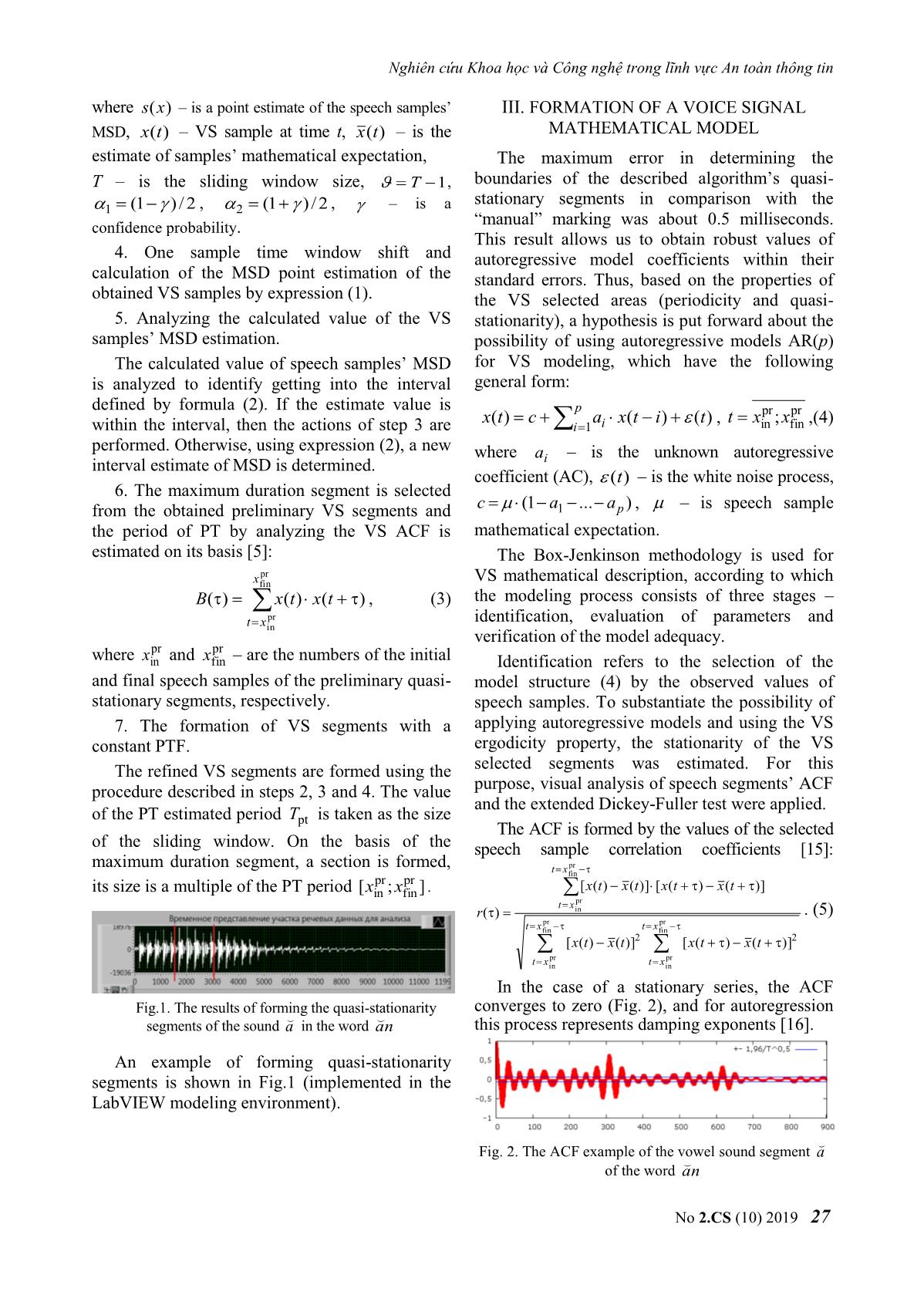 Application of parameters of voice singal autoregressive models to solve speaker recognition problems trang 3