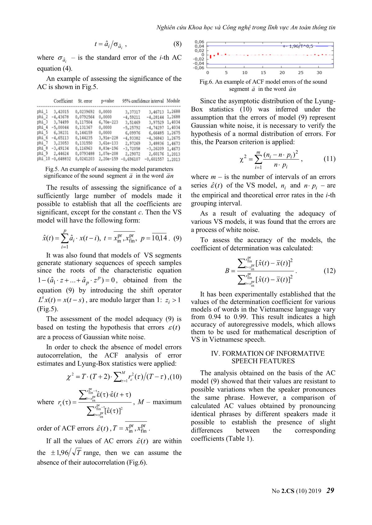 Application of parameters of voice singal autoregressive models to solve speaker recognition problems trang 5