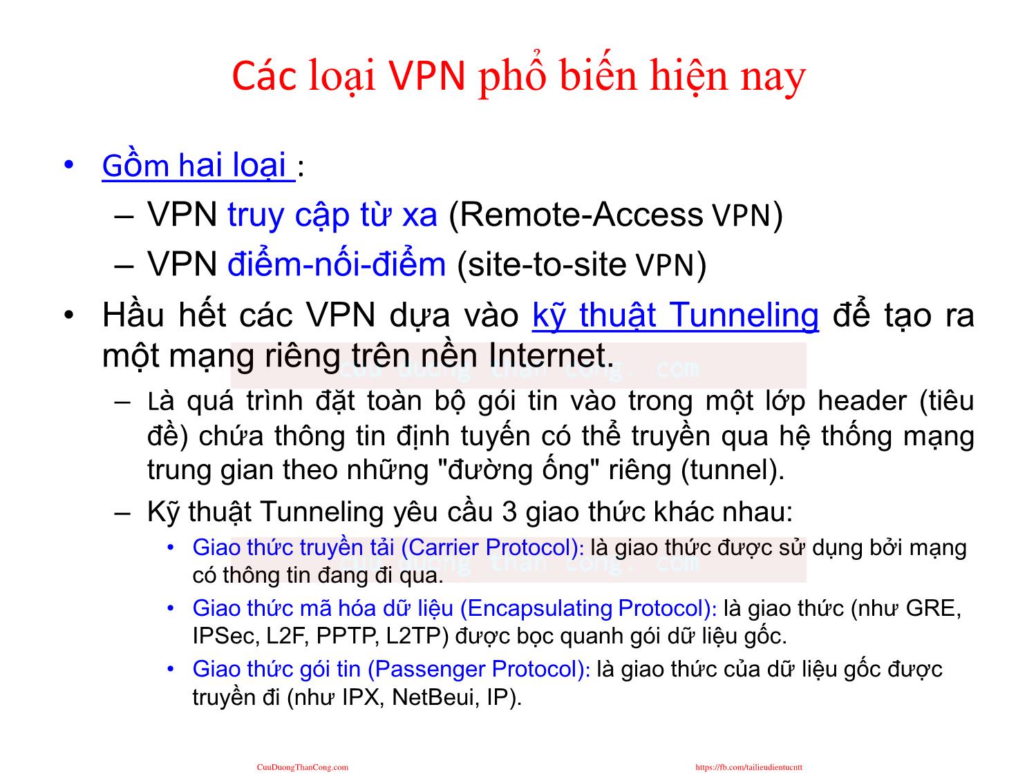 An ninh mạng - Chương 7: Mạng riêng ảo (Virtual Personal Network - VPN) trang 4