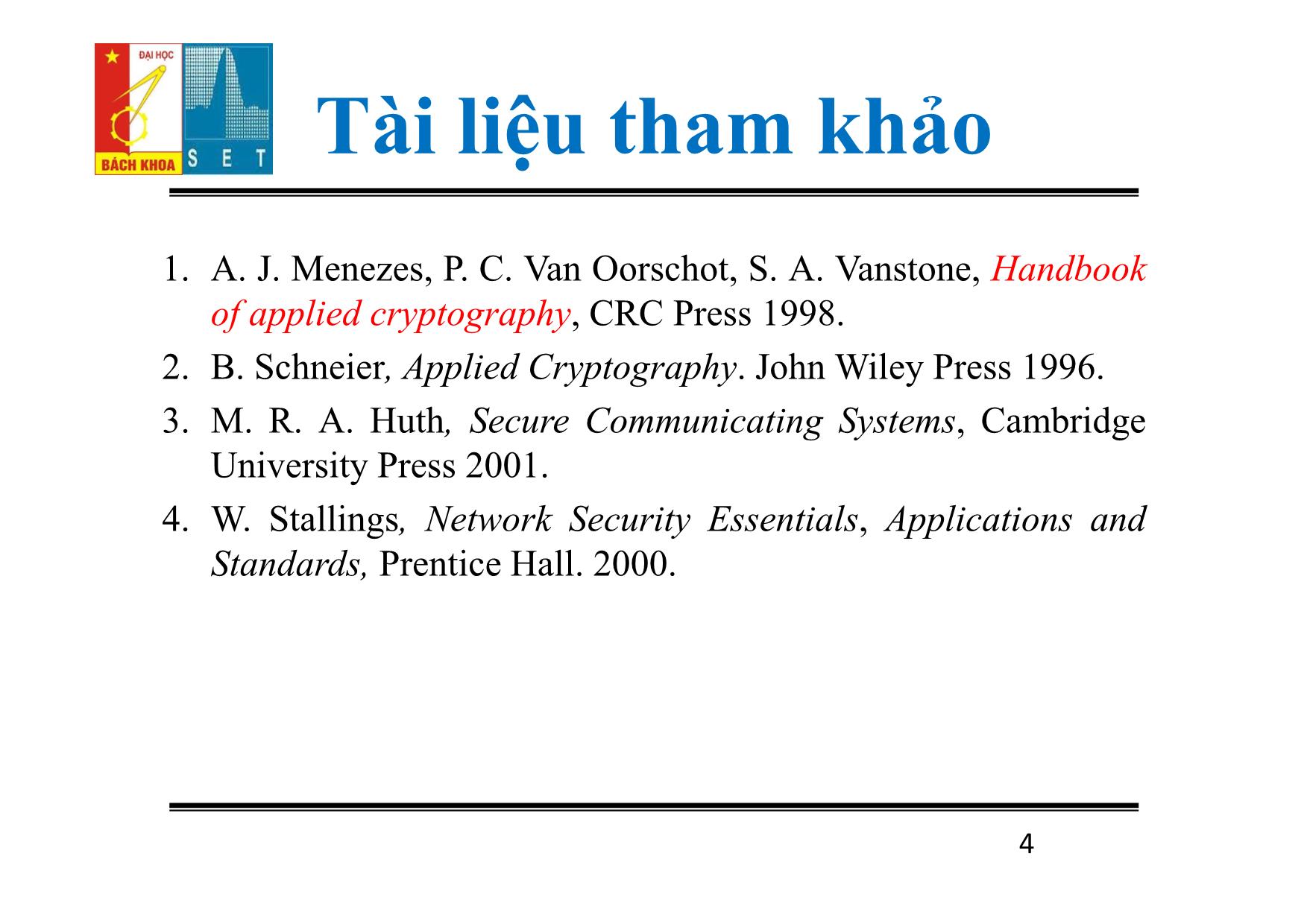 Lí thuyết mật mã - Chương 4: Hệ mật AES trang 4