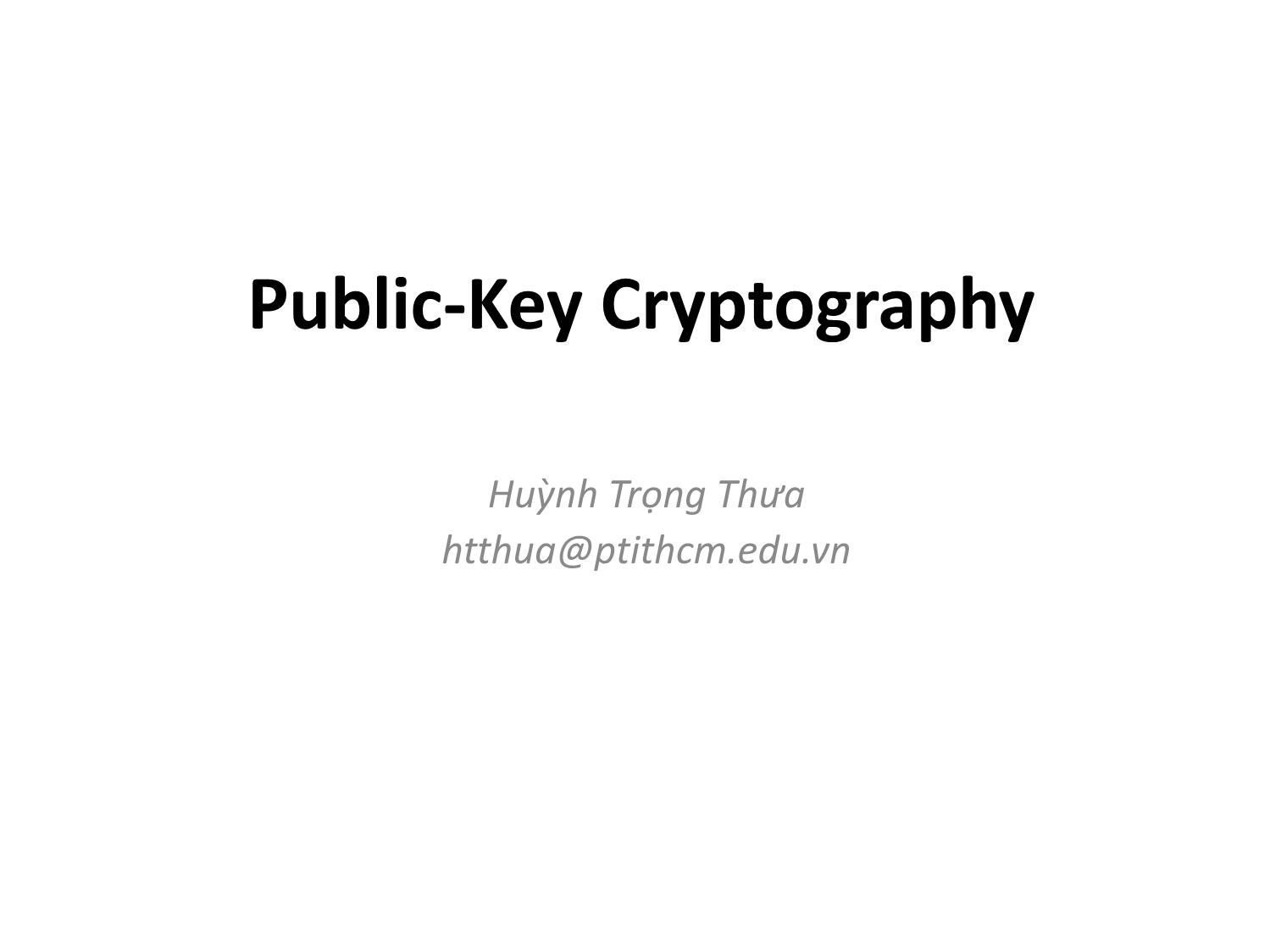 Public - Key cryptography trang 1