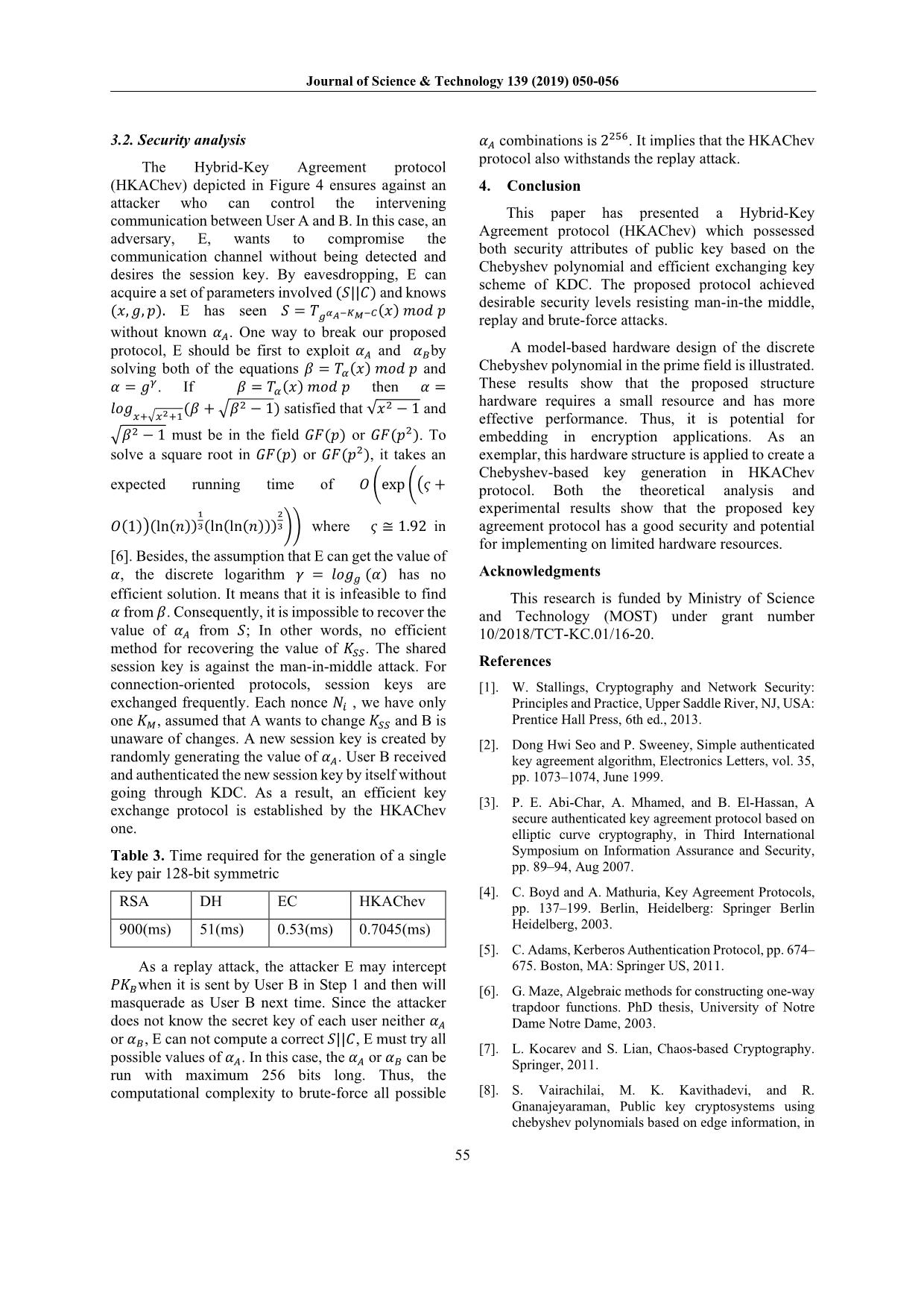 Hybrid - Key agreement protocol based on chebyshev polynomials trang 6