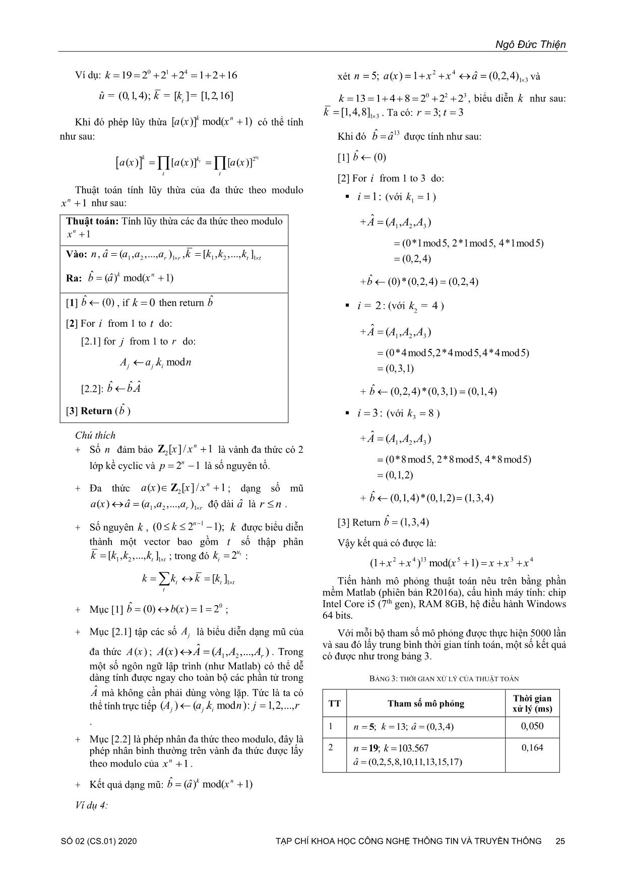 Một phương pháp xây dựng hệ mật pohlig - Hellman trên vành đa thức trang 5