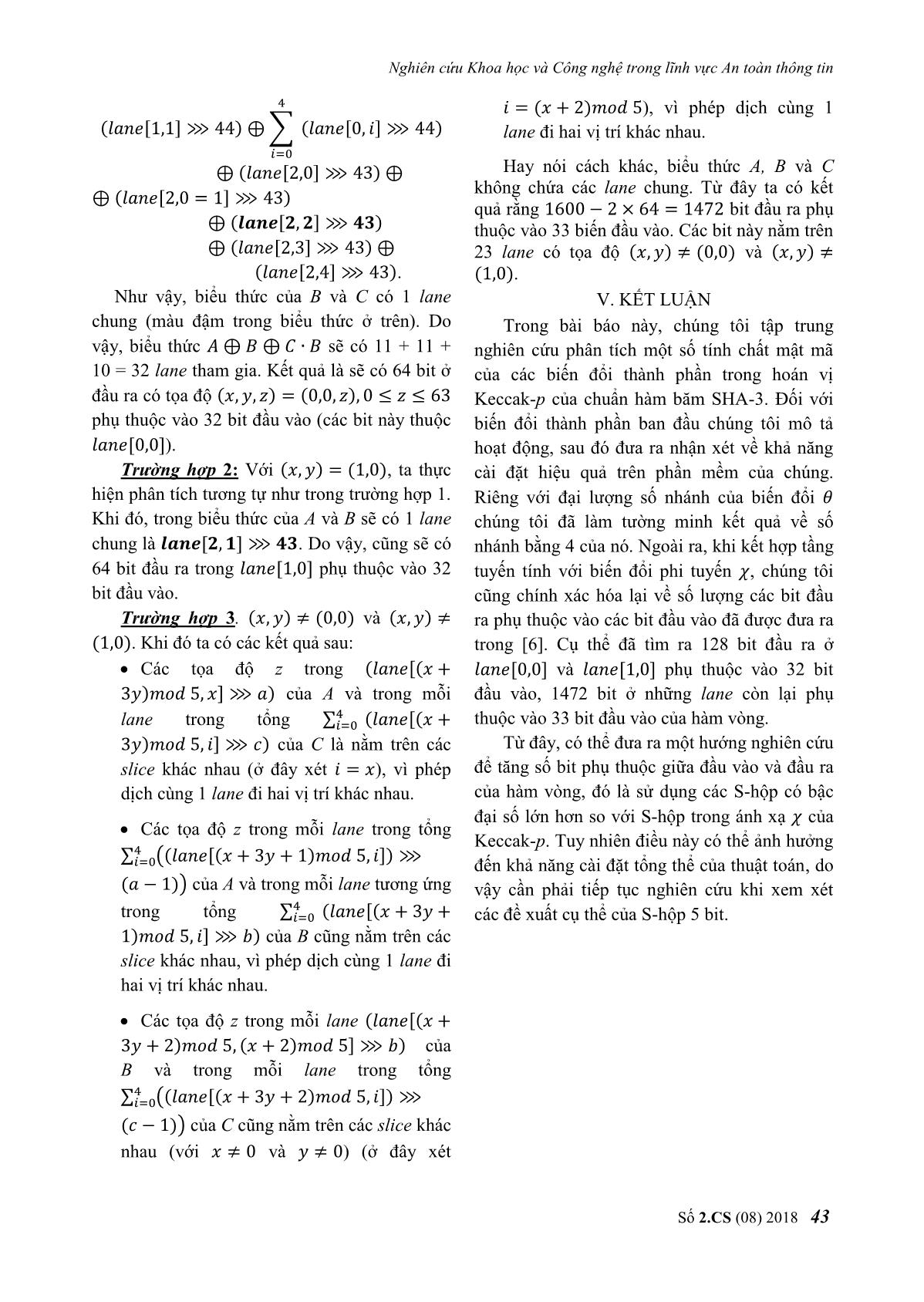 Phân tích các thành phần mật mã trong hoán vị Keccak - P trang 10