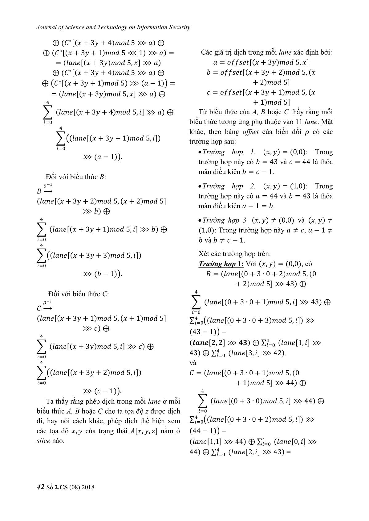 Phân tích các thành phần mật mã trong hoán vị Keccak - P trang 9