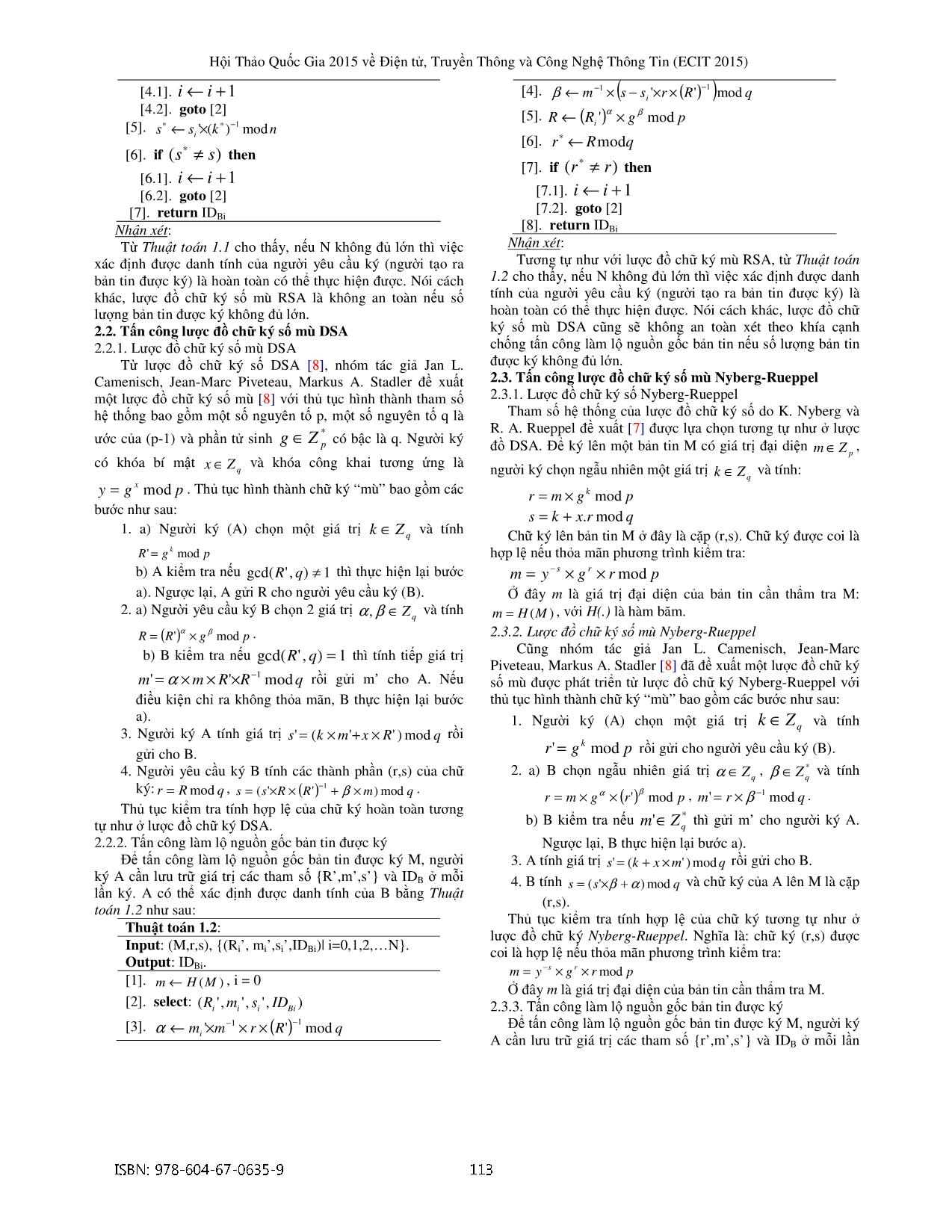 Phát triển lược đồ chữ ký số mù trang 2