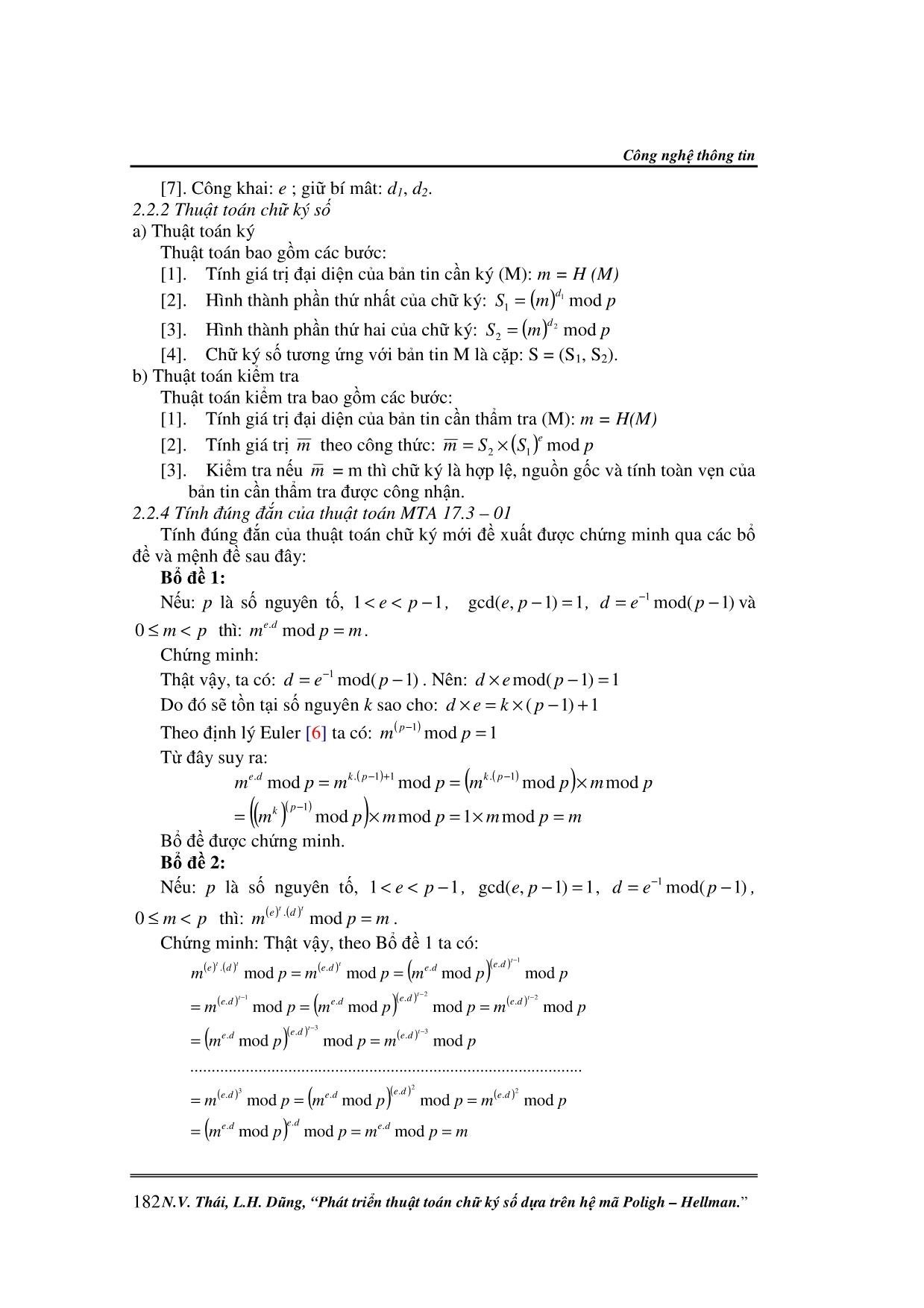 Phát triển thuật toán chữ ký số dựa trên hệ mã Poligh - Hellman trang 3