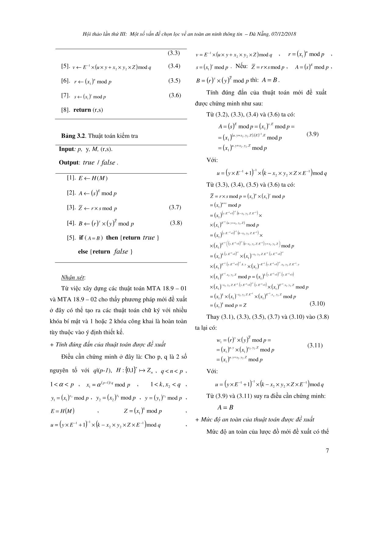 Phương pháp xây dựng thuật toán chữ ký số dựa trên một dạng bài toán khó mới trang 7