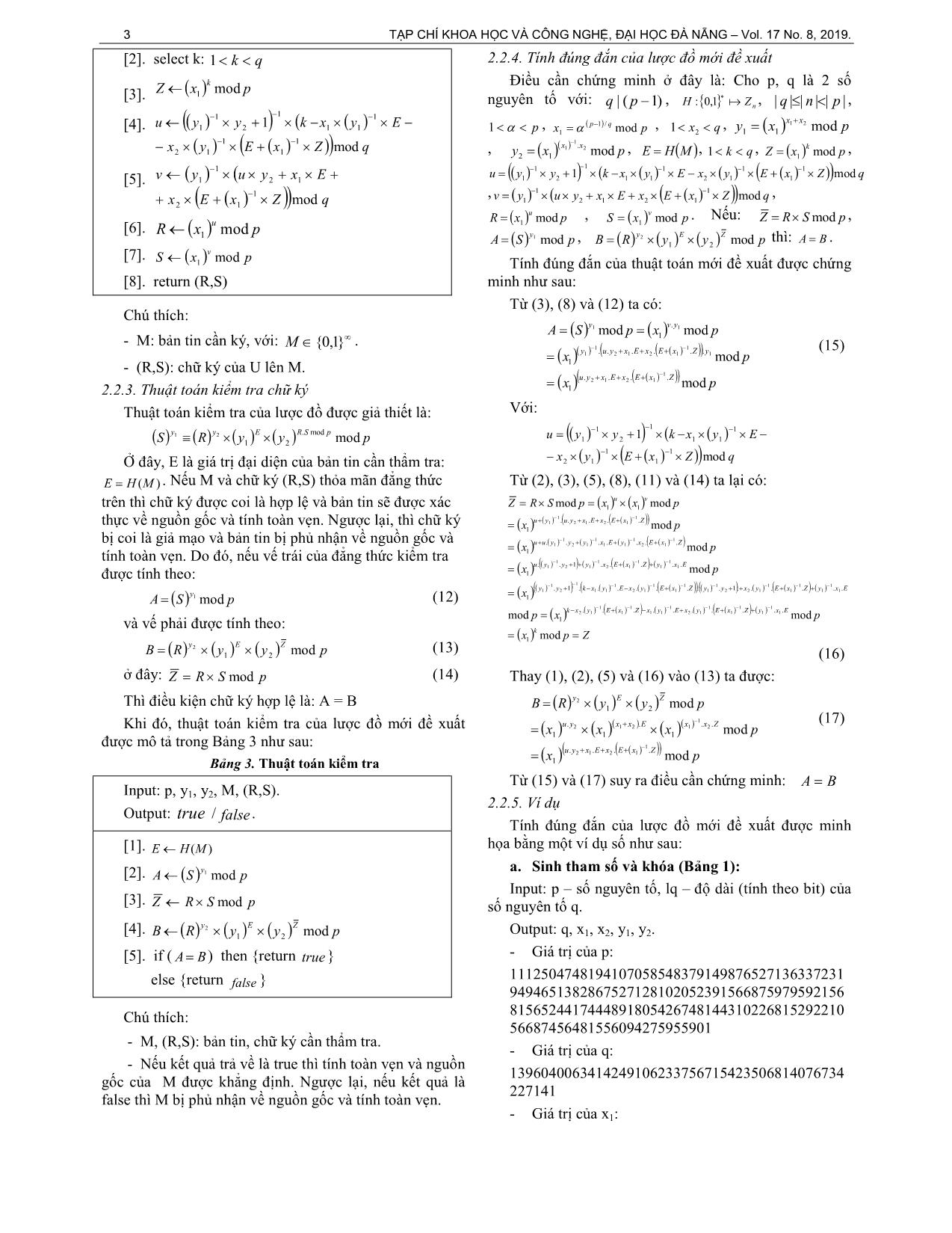 Xây dựng lược đồ chữ ký số dựa trên tính khó của bài toán logarit rời rạc kết hợp khai căn trên Zp trang 3