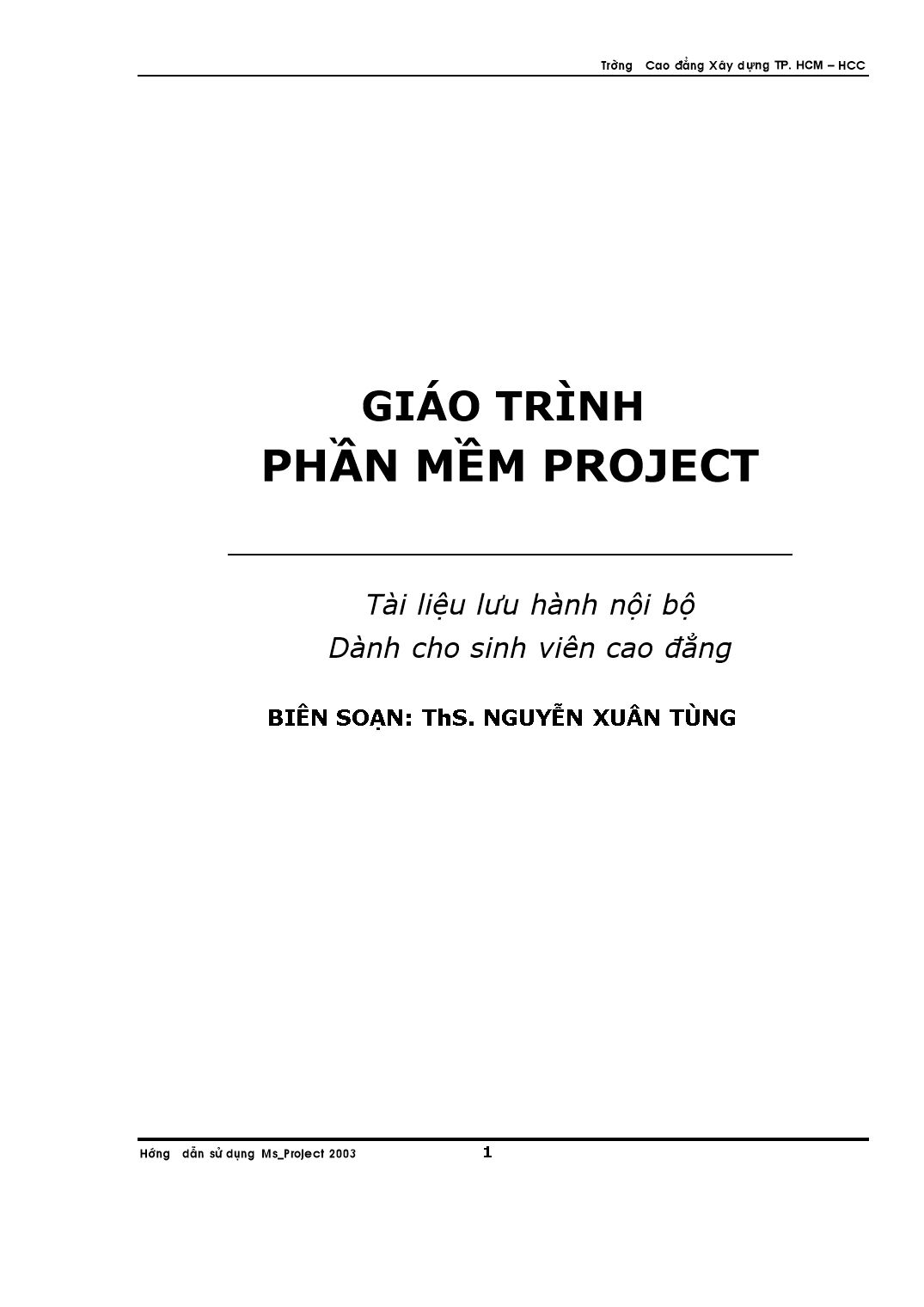 Giáo trình phần mềm Project trang 1