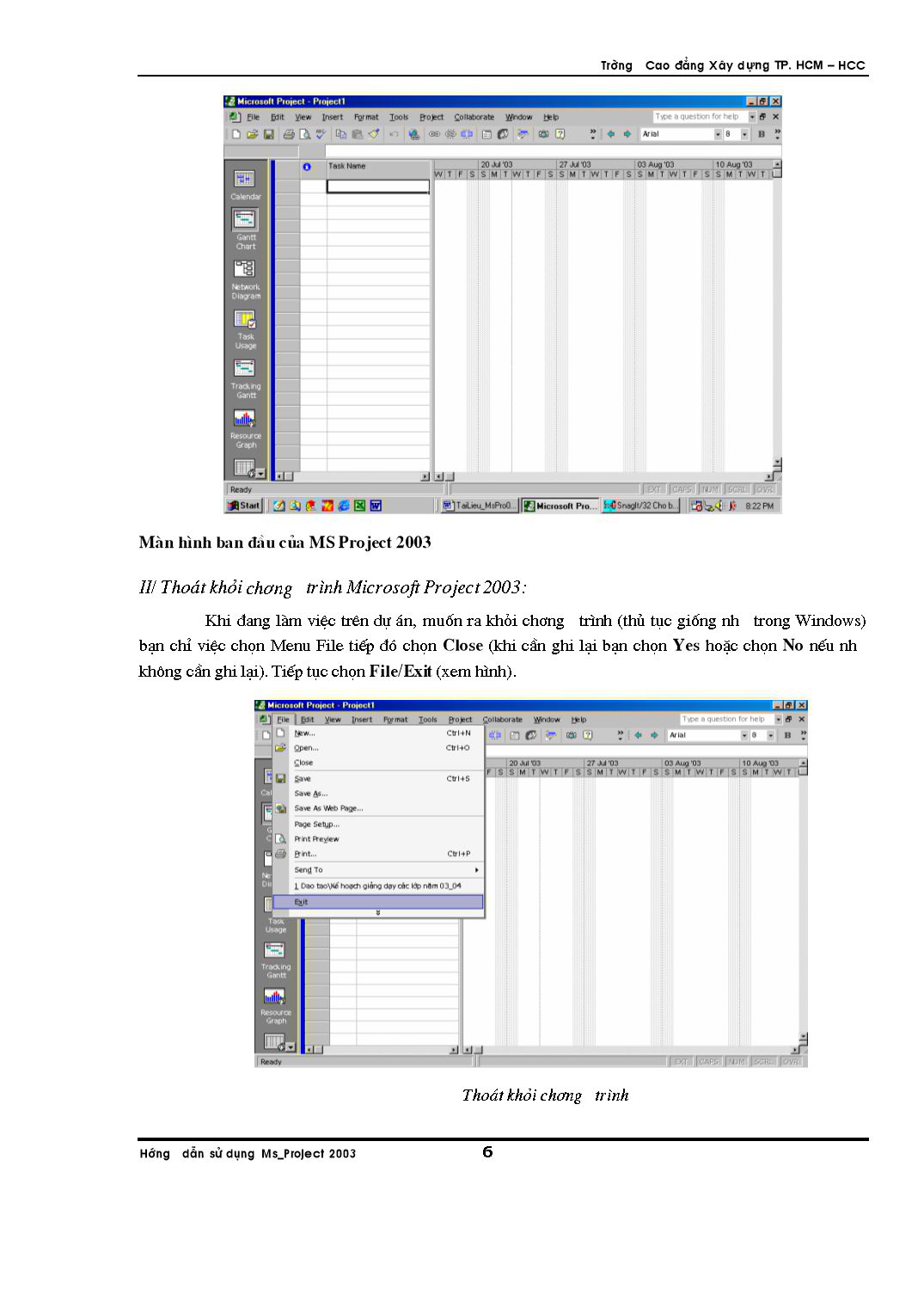 Giáo trình phần mềm Project trang 6