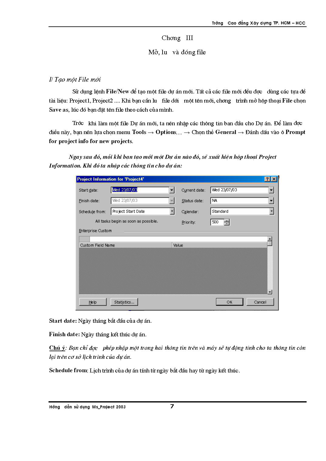 Giáo trình phần mềm Project trang 7
