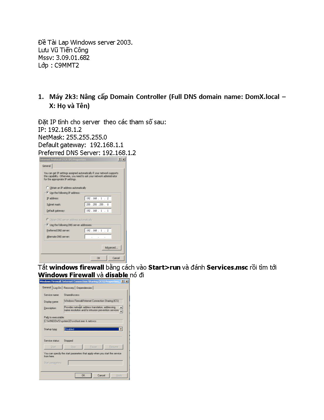 Đề tài Lap Windows server 2003 trang 1