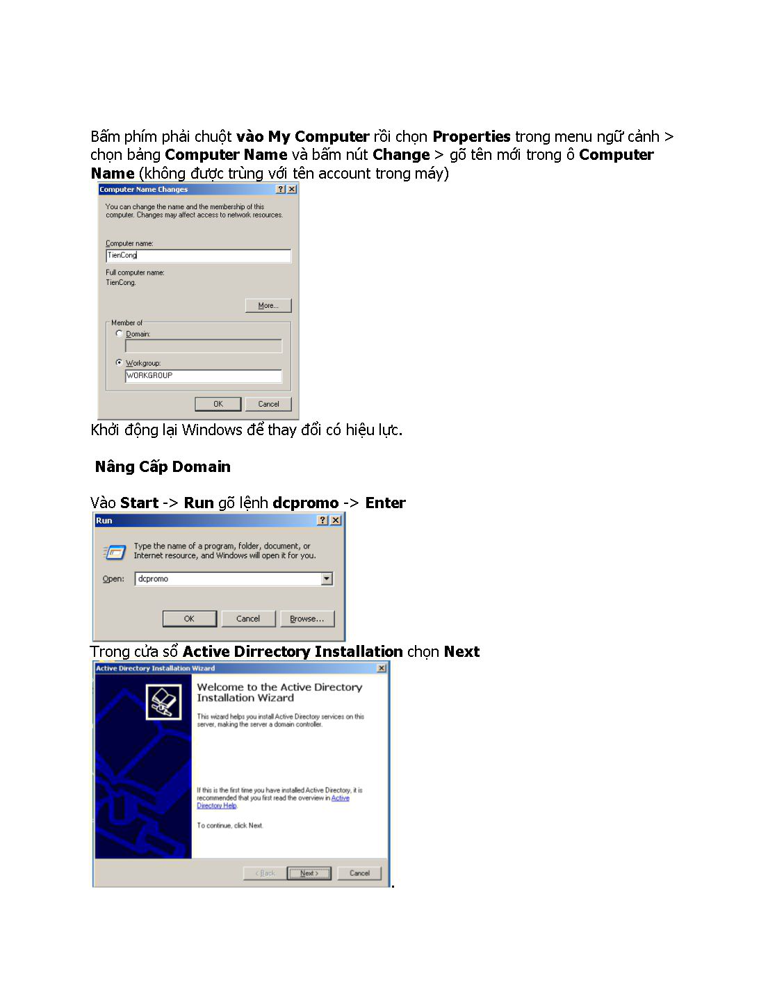 Đề tài Lap Windows server 2003 trang 2