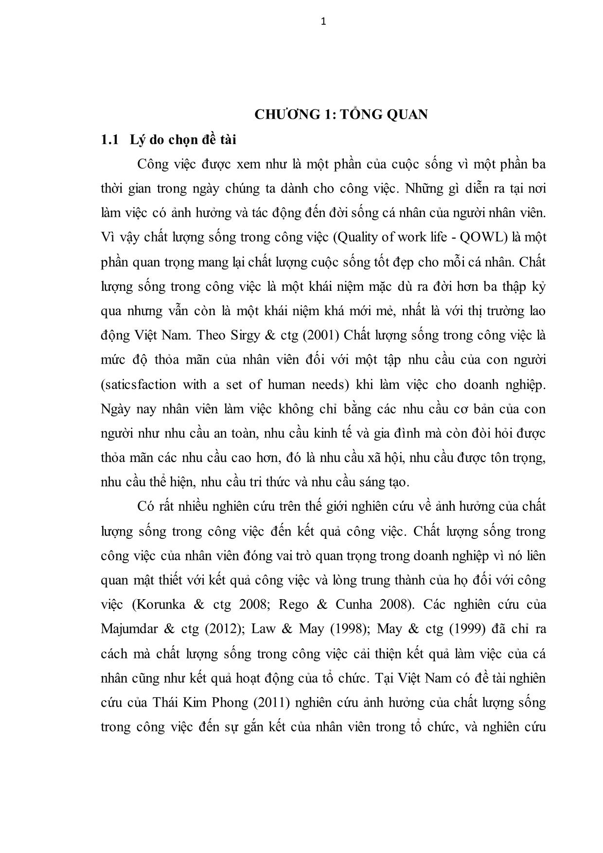 Luận văn Chất lượng sống trong công việc và kết quả công việc của nhân viên du học sinh Việt Nam trang 8