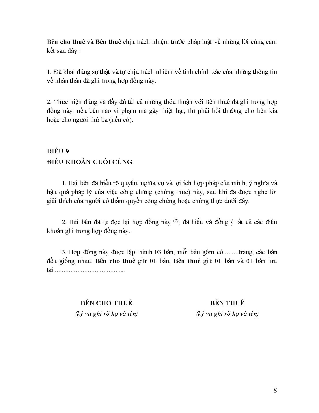 Biểu mẫu tổng hợp các mẫu hợp đồng thuê nhà trang 8