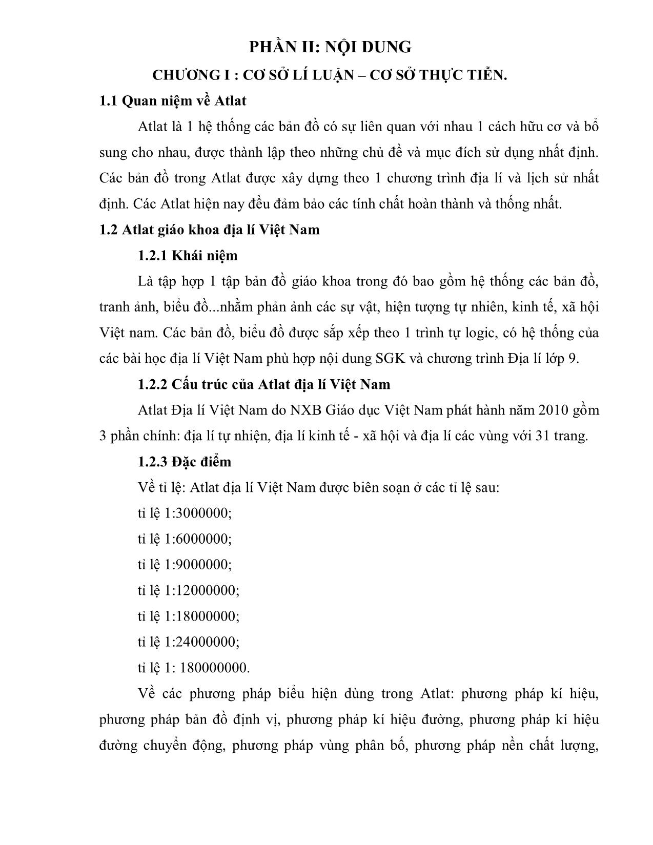 Sáng kiến kinh nghiệm Đổi mới sử dụng atlat Địa lí Việt Nam trong dạy học môn Địa lí lớp 9 trang 6