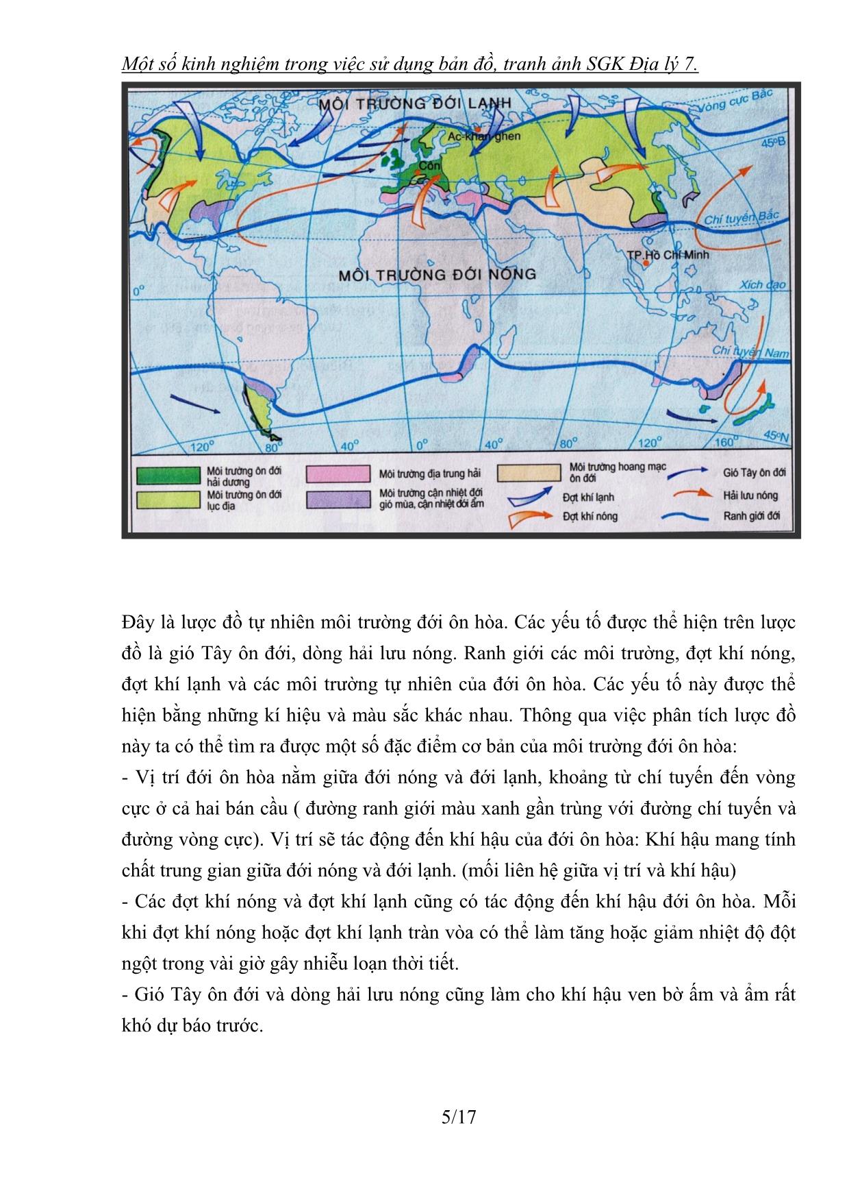 Sáng kiến kinh nghiệm Một số kinh nghiệm trong việc sử dụng bản đồ, tranh ảnh SGK Địa lý 7 trang 5