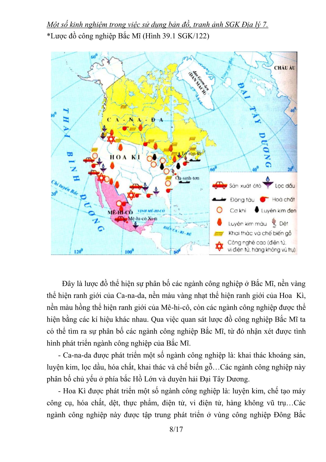 Sáng kiến kinh nghiệm Một số kinh nghiệm trong việc sử dụng bản đồ, tranh ảnh SGK Địa lý 7 trang 8