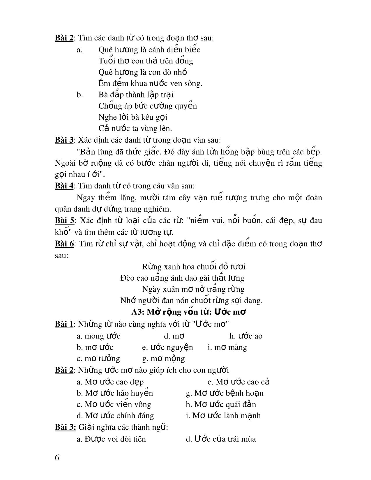 Bài ôn tập môn Tiếng Việt 3 trang 6