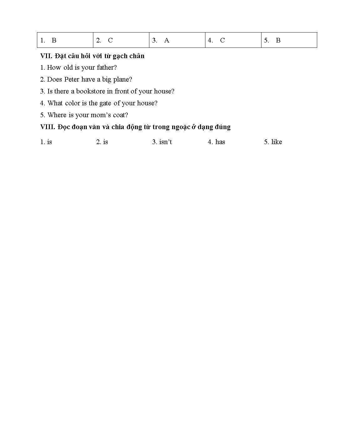 Các dạng bài tập tiếng Anh lớp 3 nâng cao có lời giải trang 6
