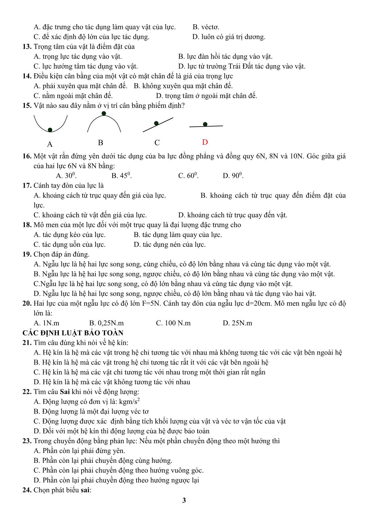 Đề cương ôn tập học kỳ II môn Vật lý 10 - Năm học 2019-2020 trang 3