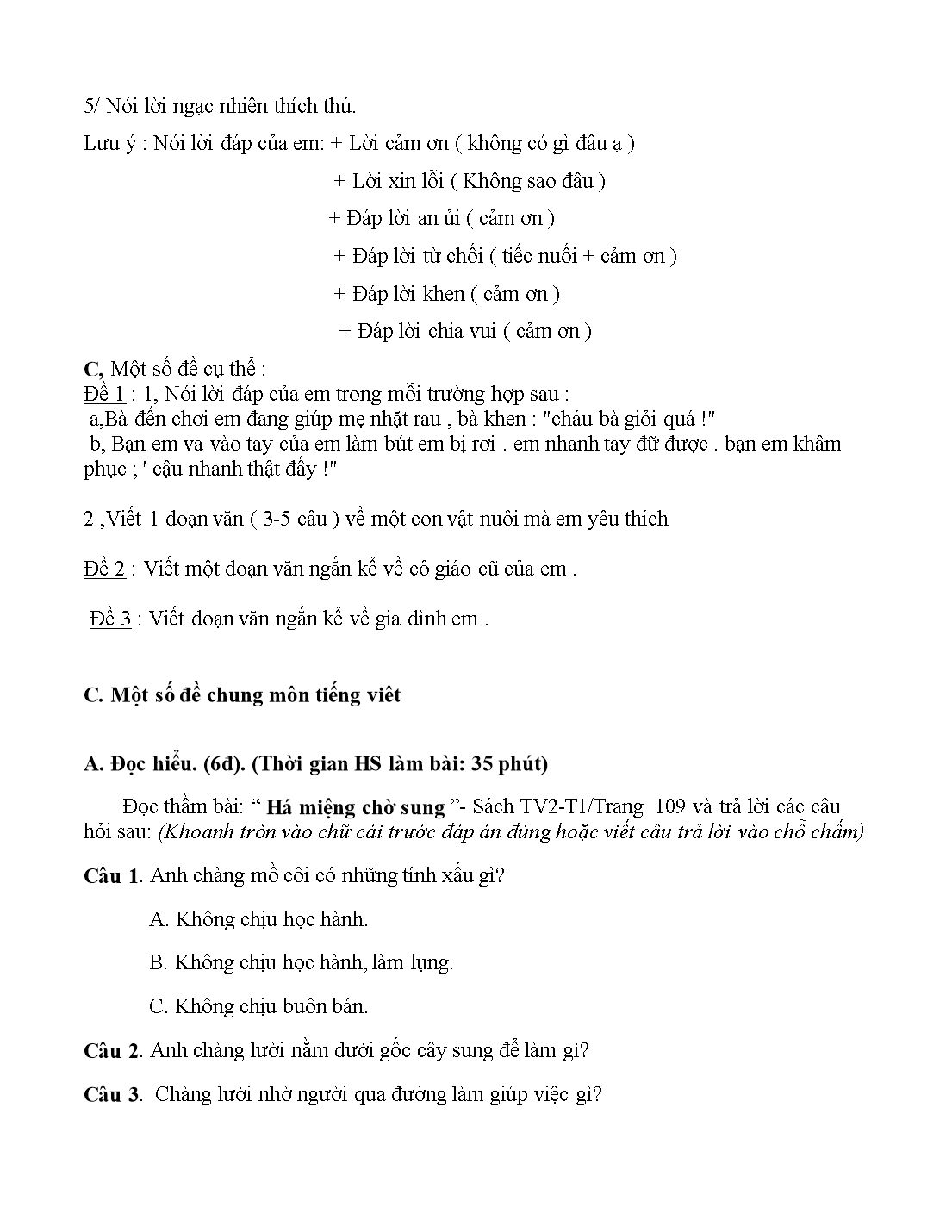 Đề cương ôn tập môn tiếng Việt lớp 2 trang 5