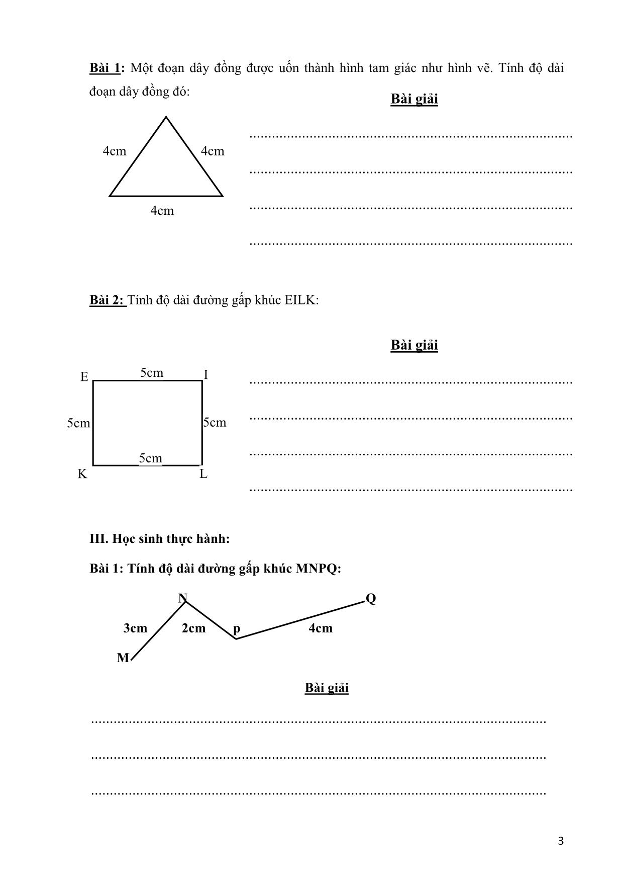 Lý thuyết Toán lớp 2: Đường gấp khúc - Độ dài đường gấp trang 3