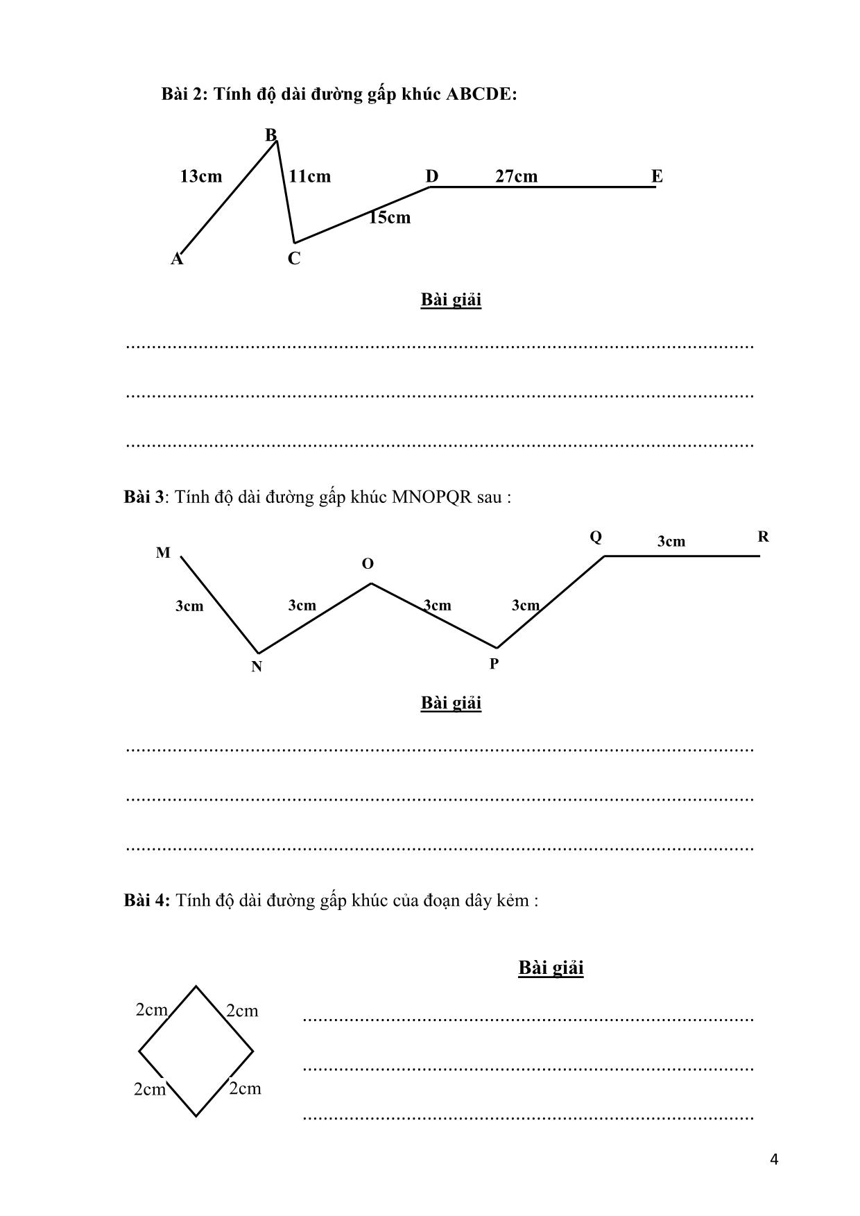 Lý thuyết Toán lớp 2: Đường gấp khúc - Độ dài đường gấp trang 4