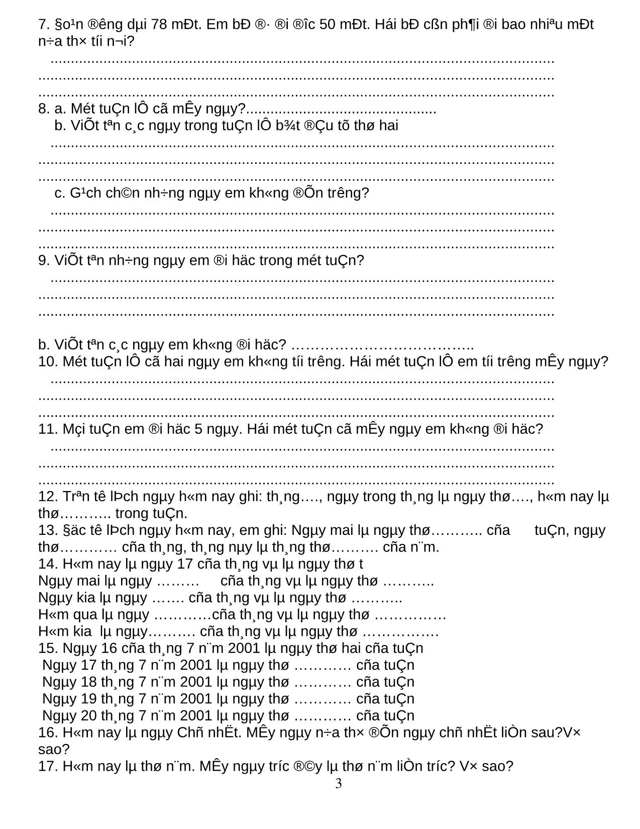 Ôn tập môn Toán + Tiếng Việt lớp 1 trang 3