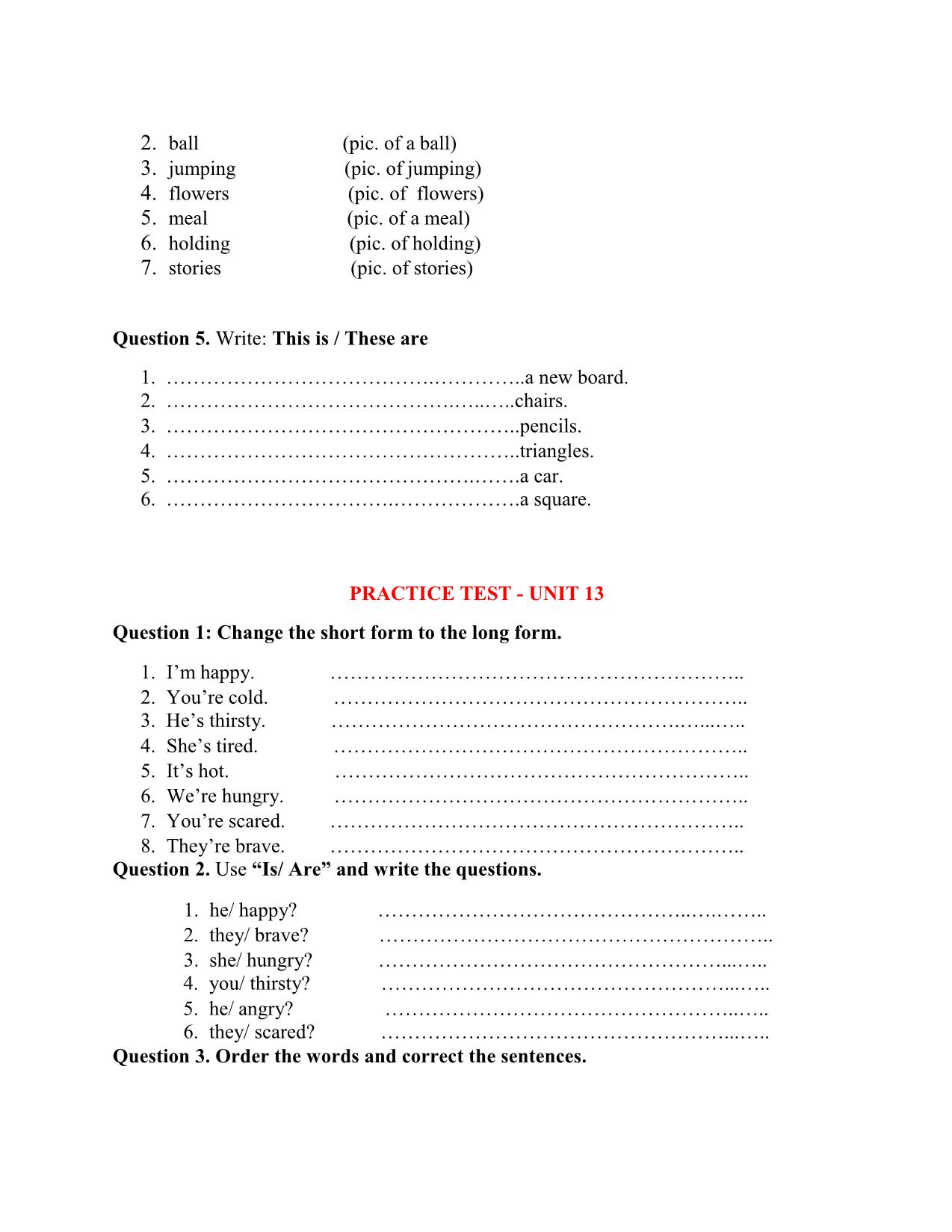 Tài liệu ôn thi học kỳ 2 - Tiếng Anh lớp 3 trang 4