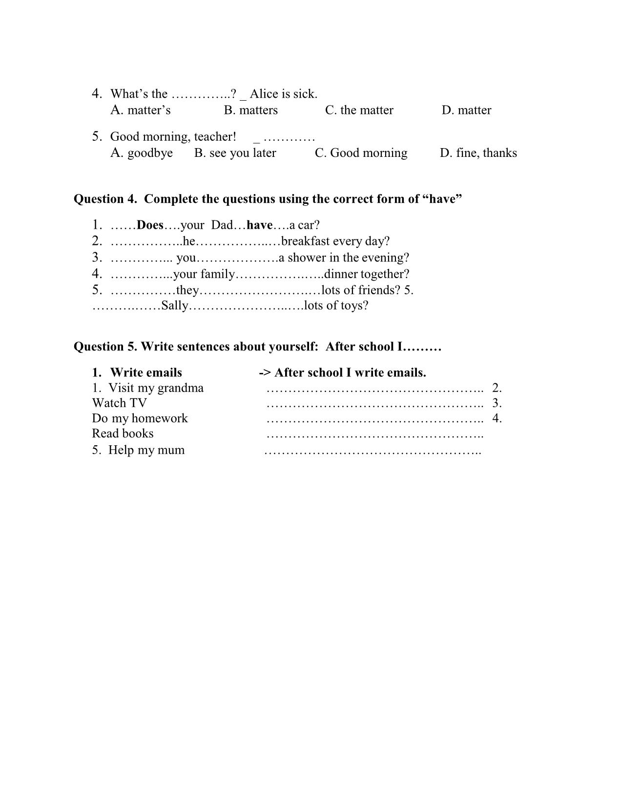 Tài liệu ôn thi học kỳ 2 - Tiếng Anh lớp 3 trang 9