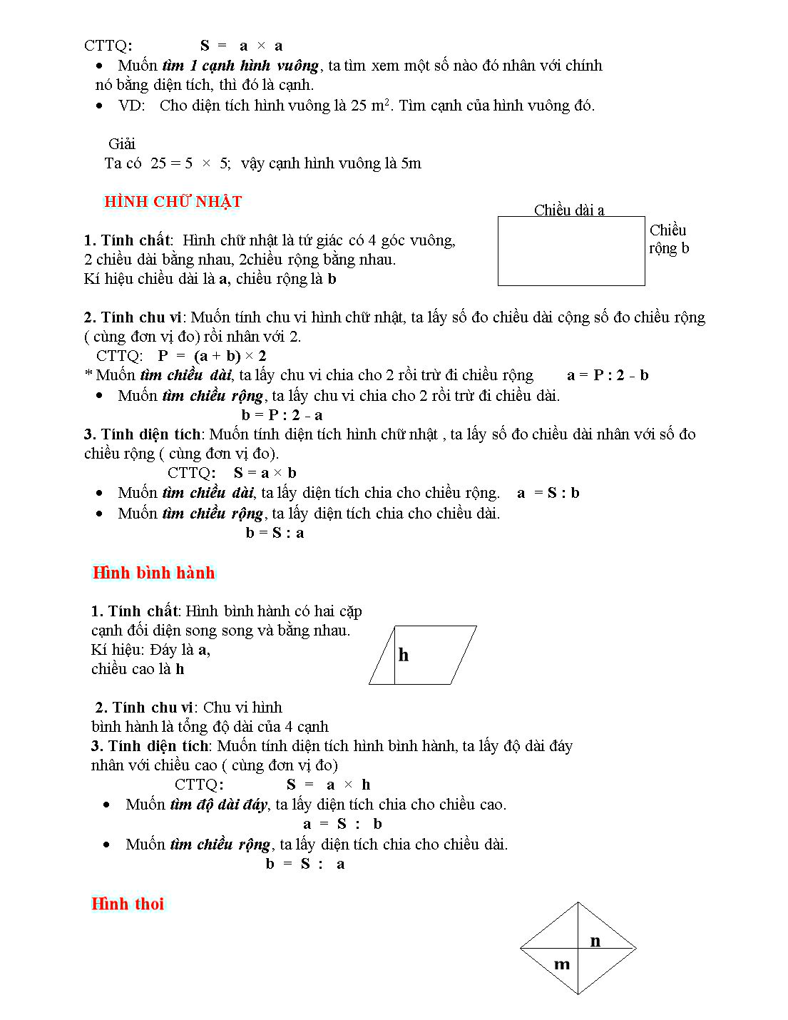 Công thức toán lớp 4 & 5 trang 10
