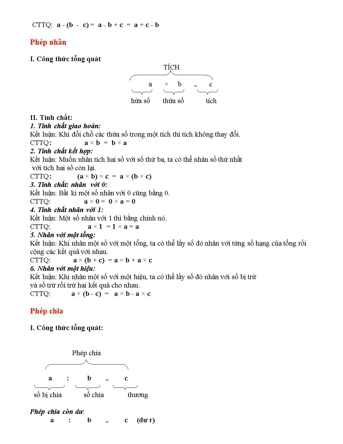 Công thức toán lớp 4 & 5 trang 2