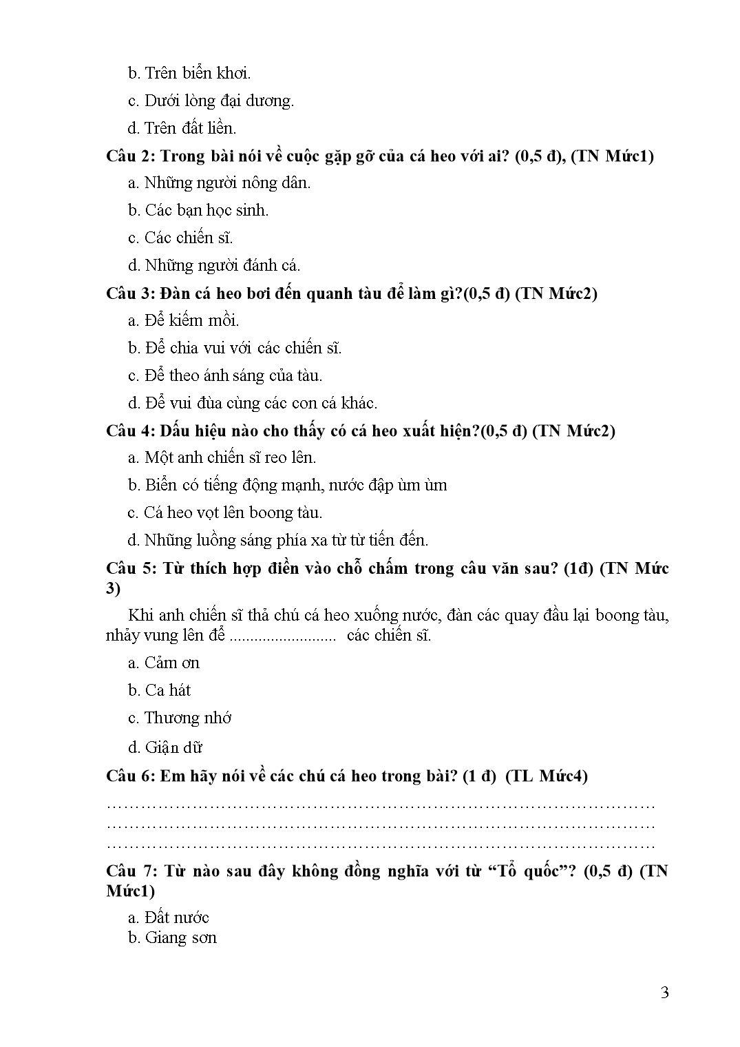 Đề kiểm tra tiếng Việt giữa kì I - Khối 5 trang 3